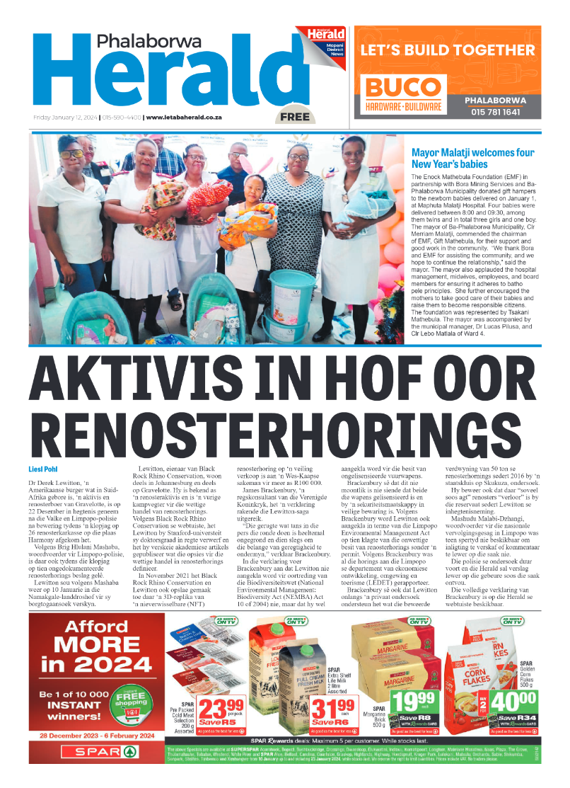 Phalaborwa Herald page 1