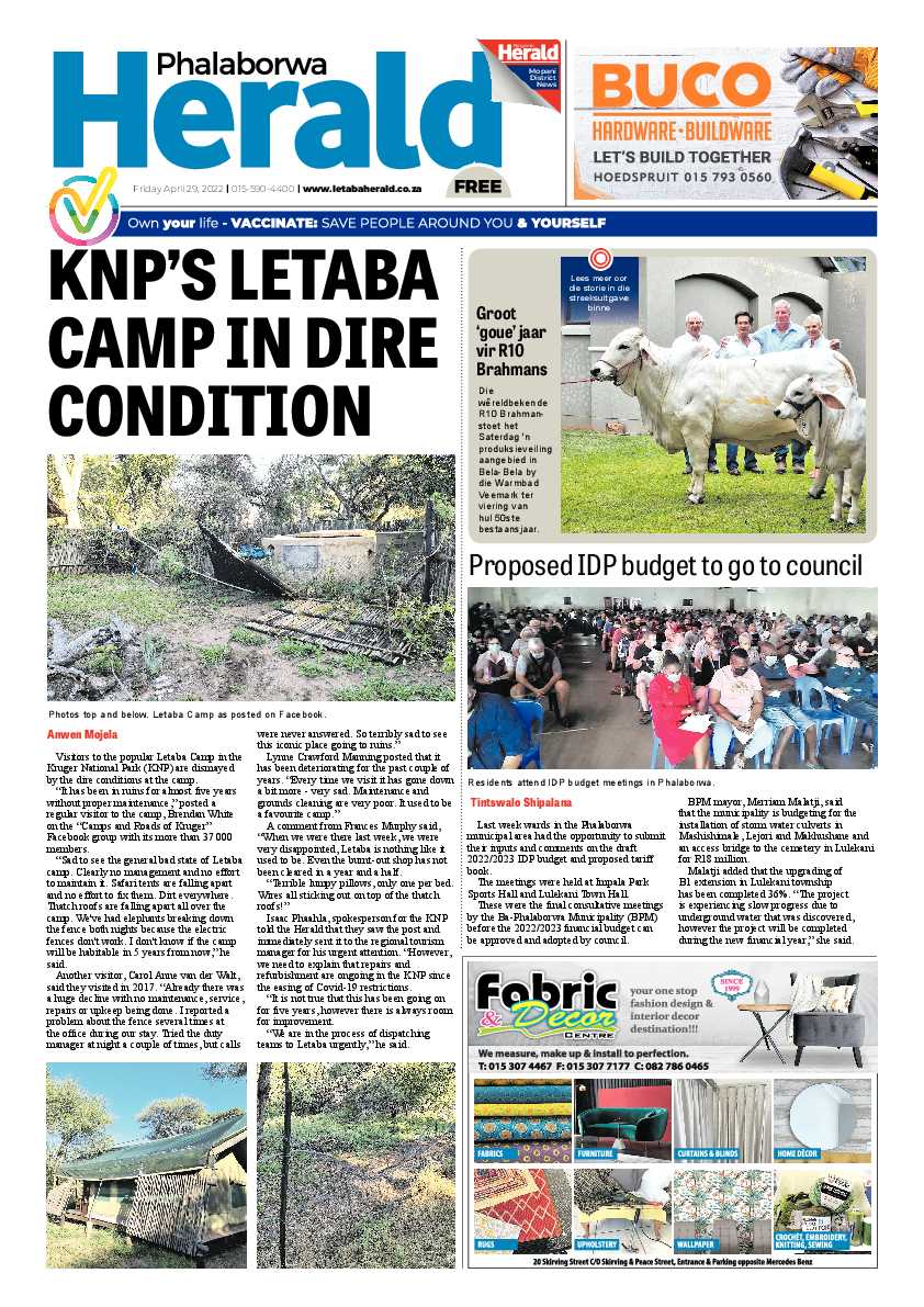 Phalaborwa Herald page 1