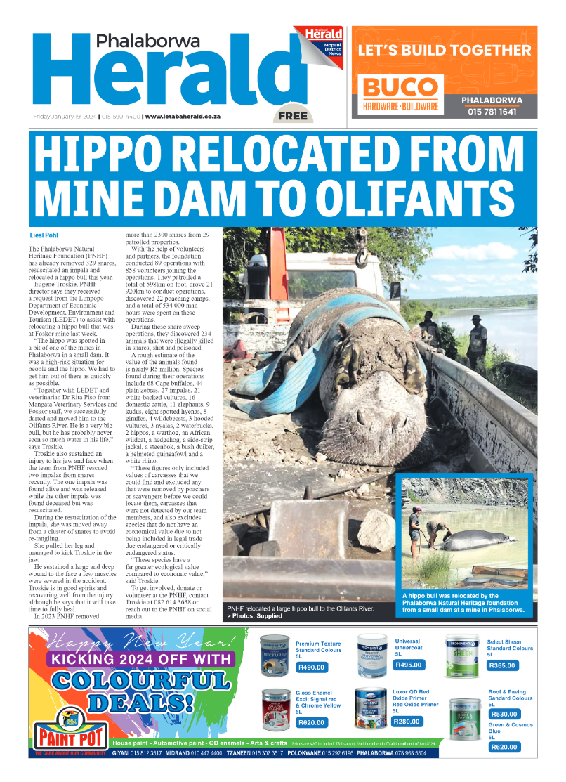 Phalaborwa Herald page 1