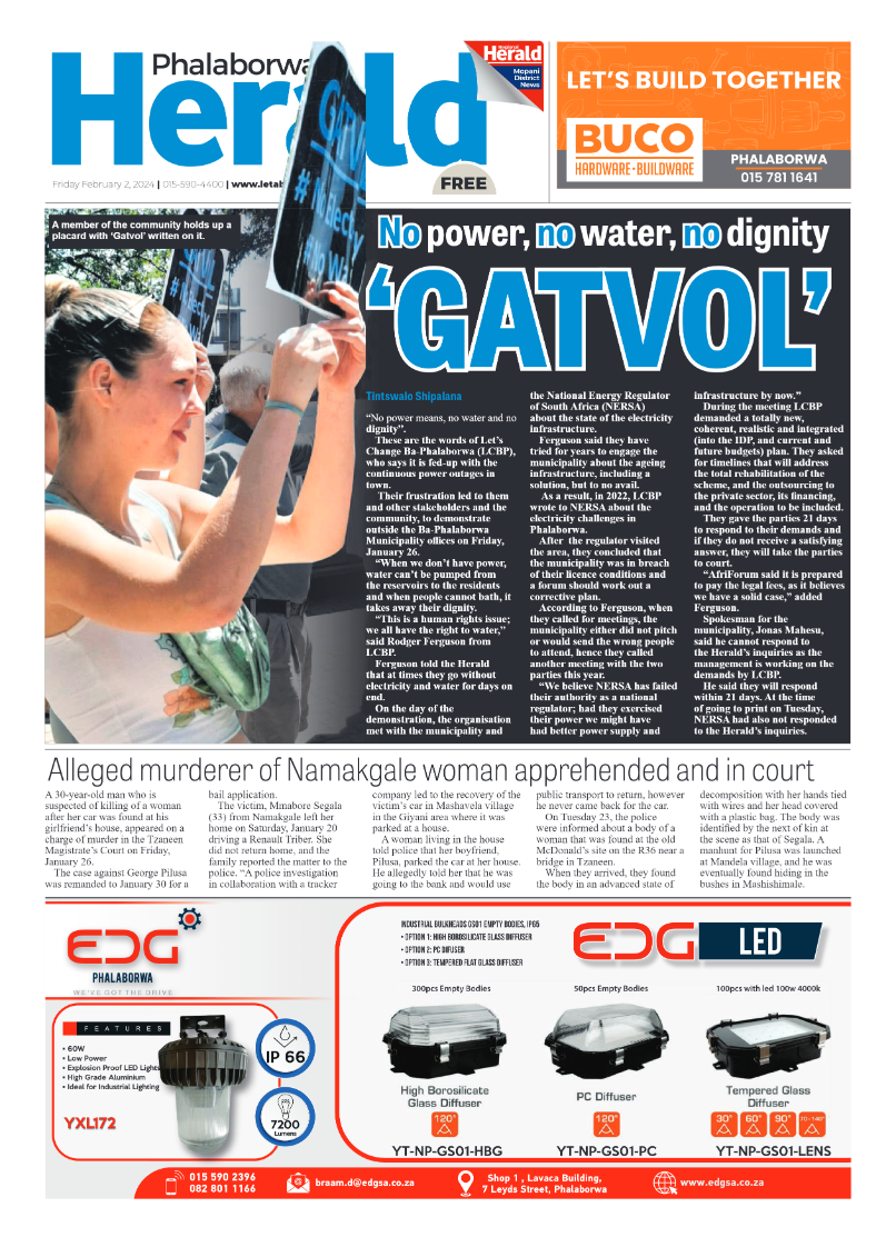Phalaborwa Herald page 1