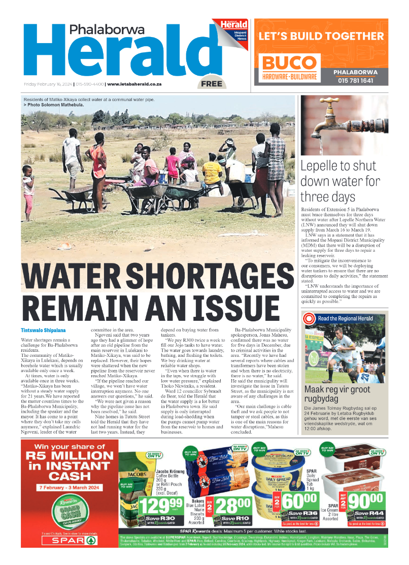 Phalaborwa Herald page 1