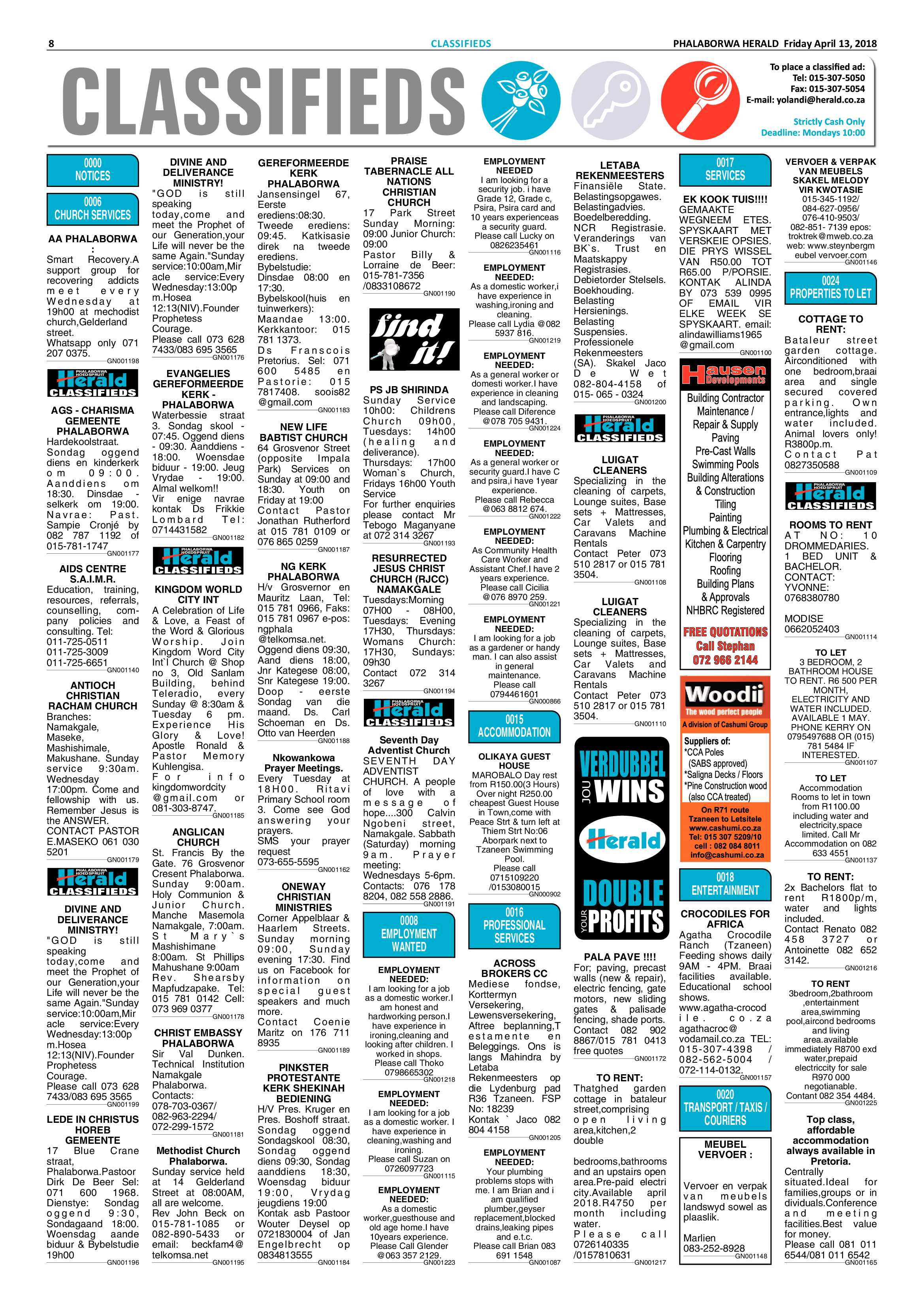 Phalaborwa Herald – 13 April 2018 page 8