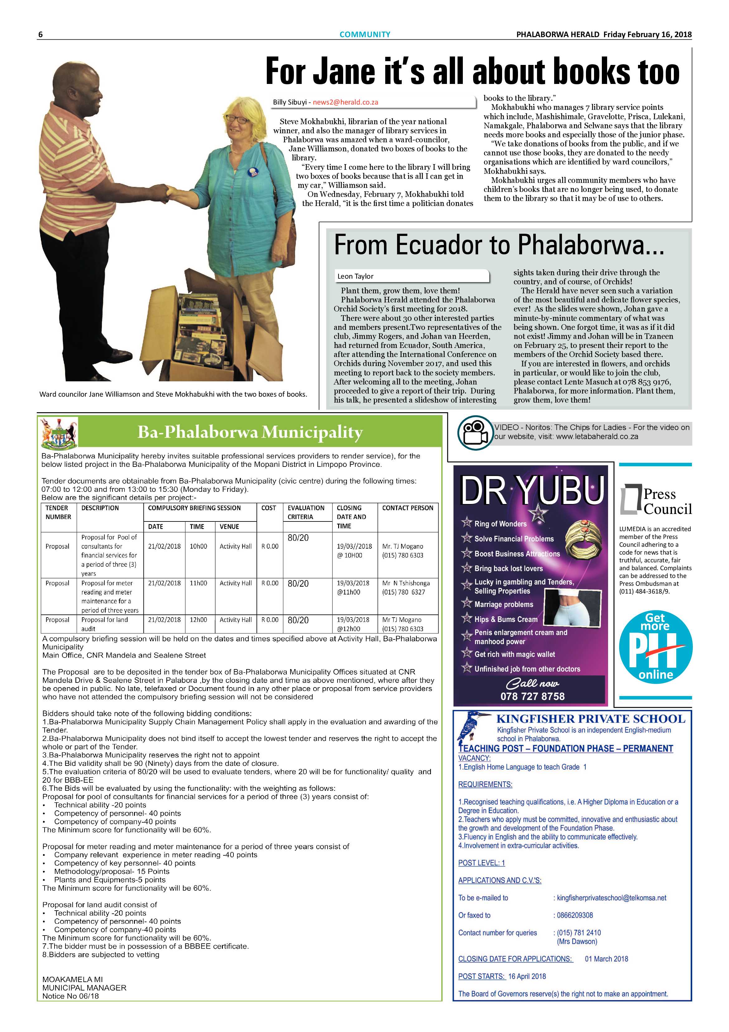 Phalaborwa Herald – 16 February 2018 page 6