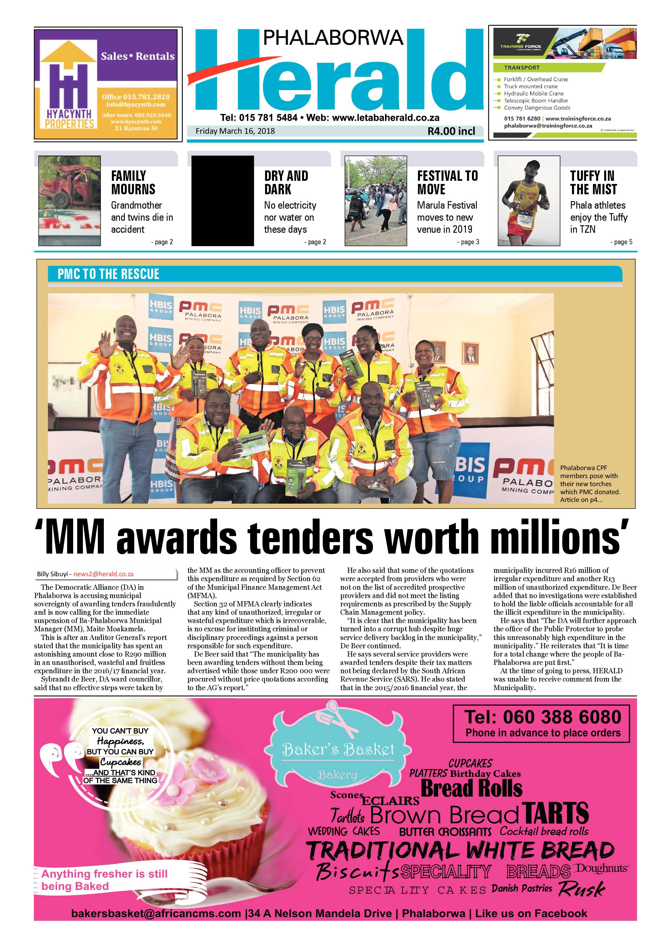 Phalaborwa Herald – 16 March 2018 page 1