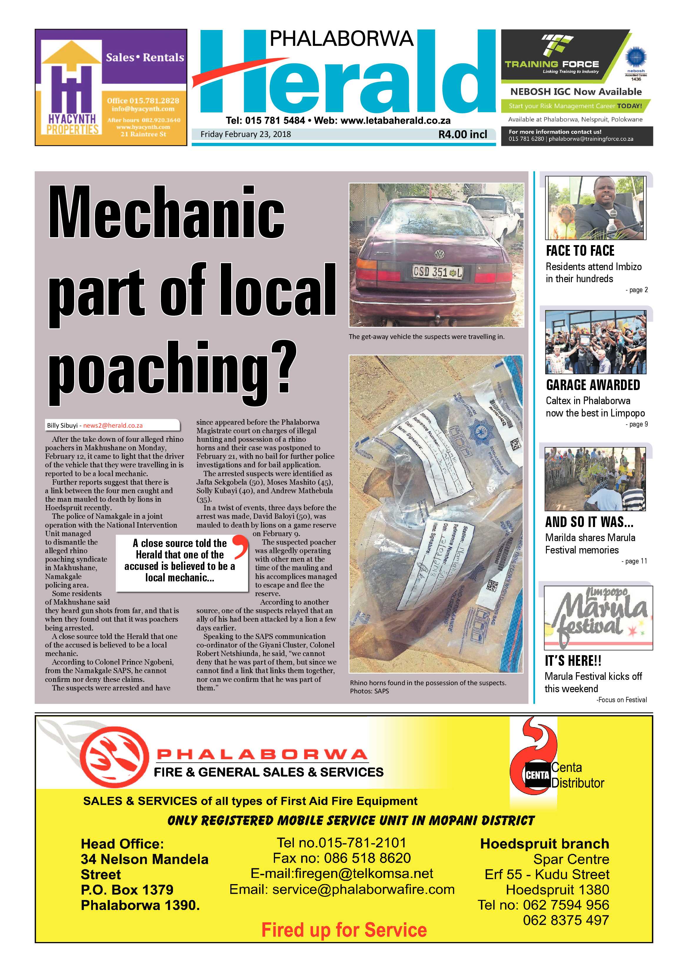 Phalaborwa Herald – 23 February 2018 page 1