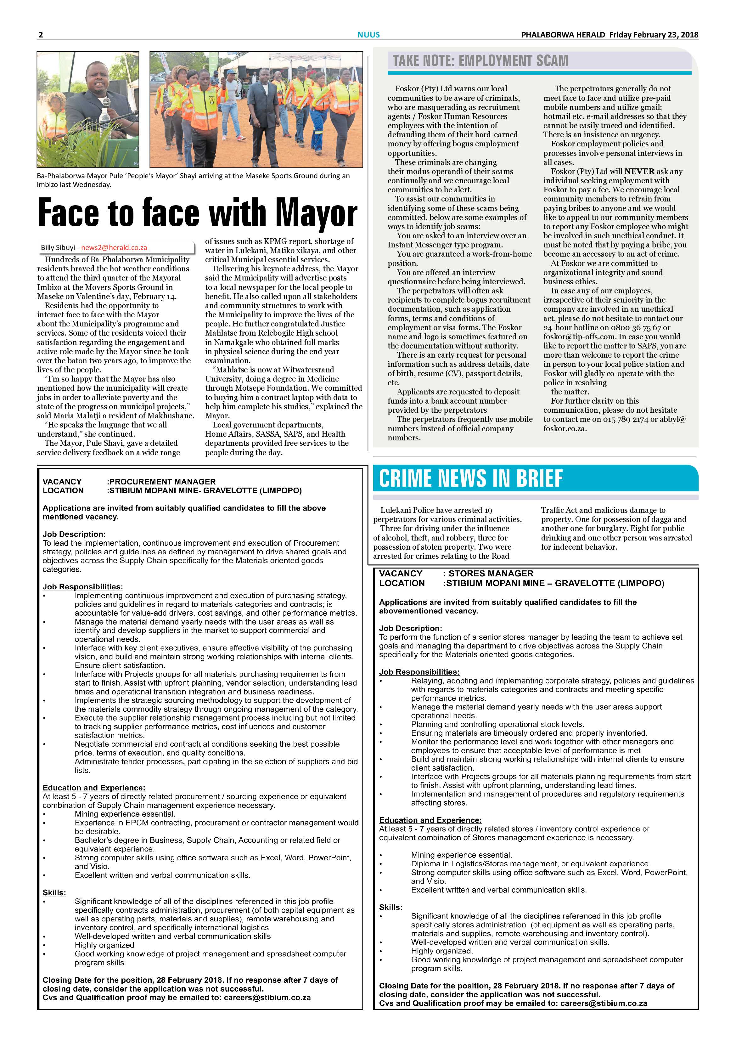 Phalaborwa Herald – 23 February 2018 page 2