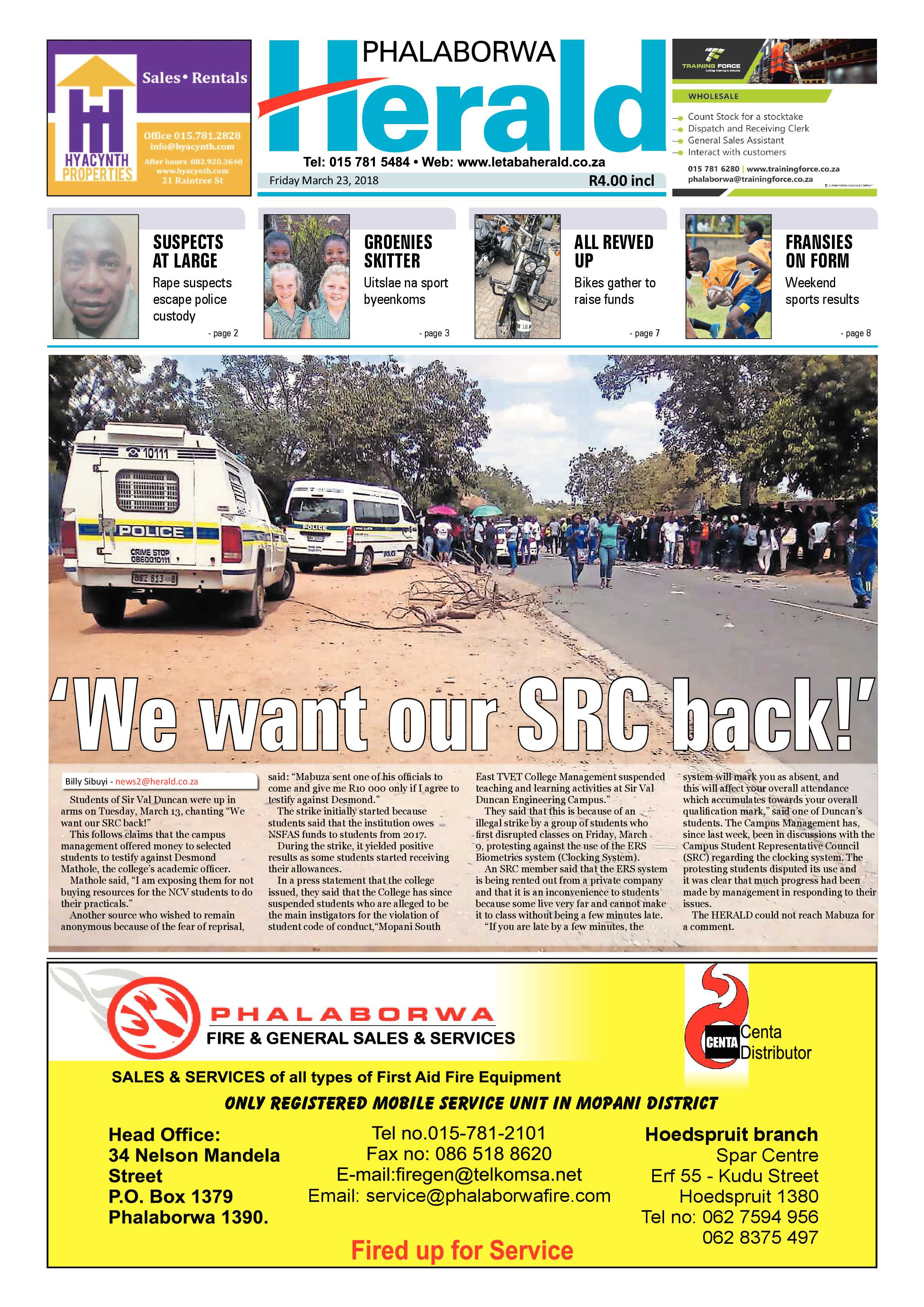 Phalaborwa Herald – 23 March 2018 page 1