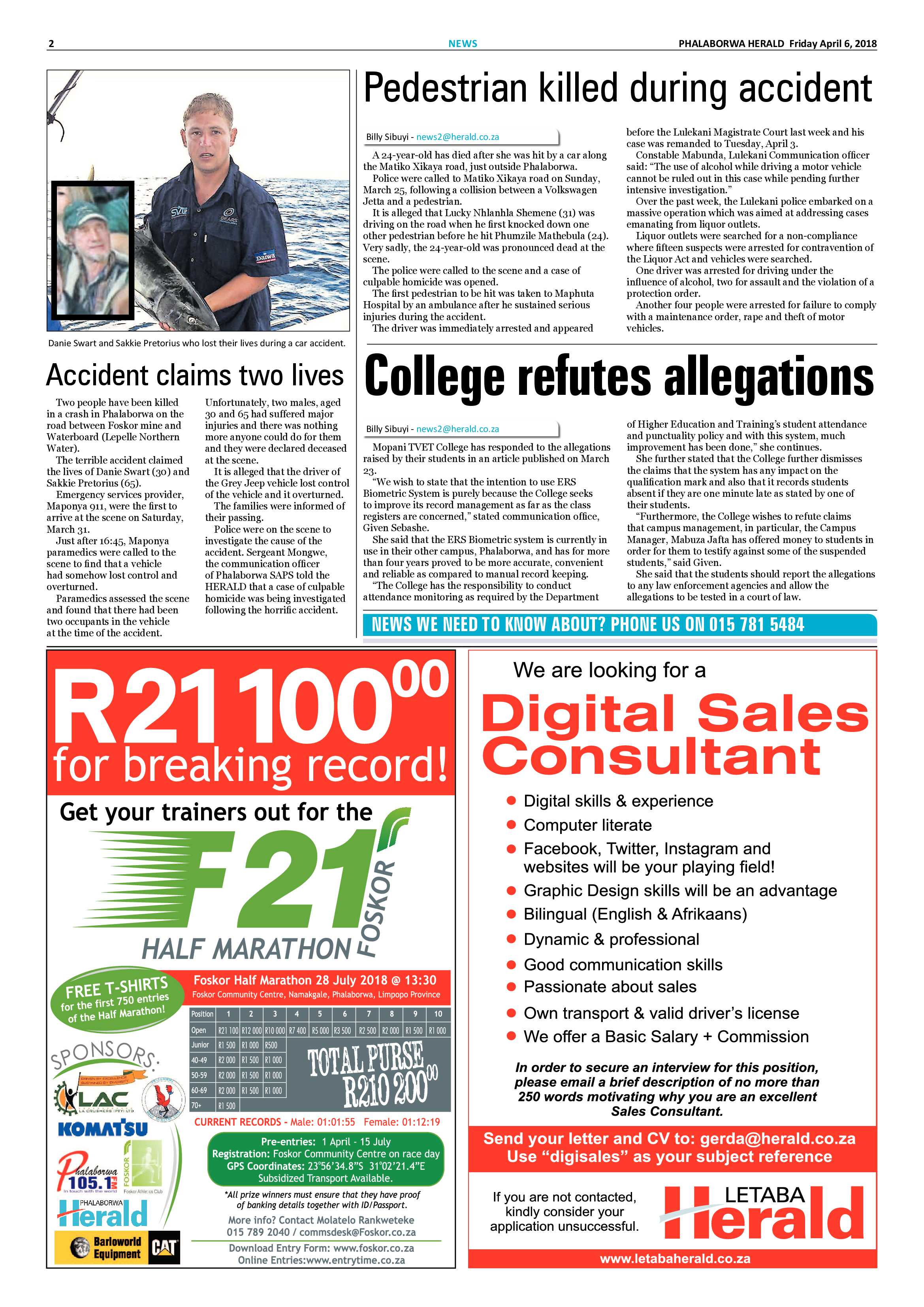 Phalaborwa Herald  – 6 April 2018 page 2