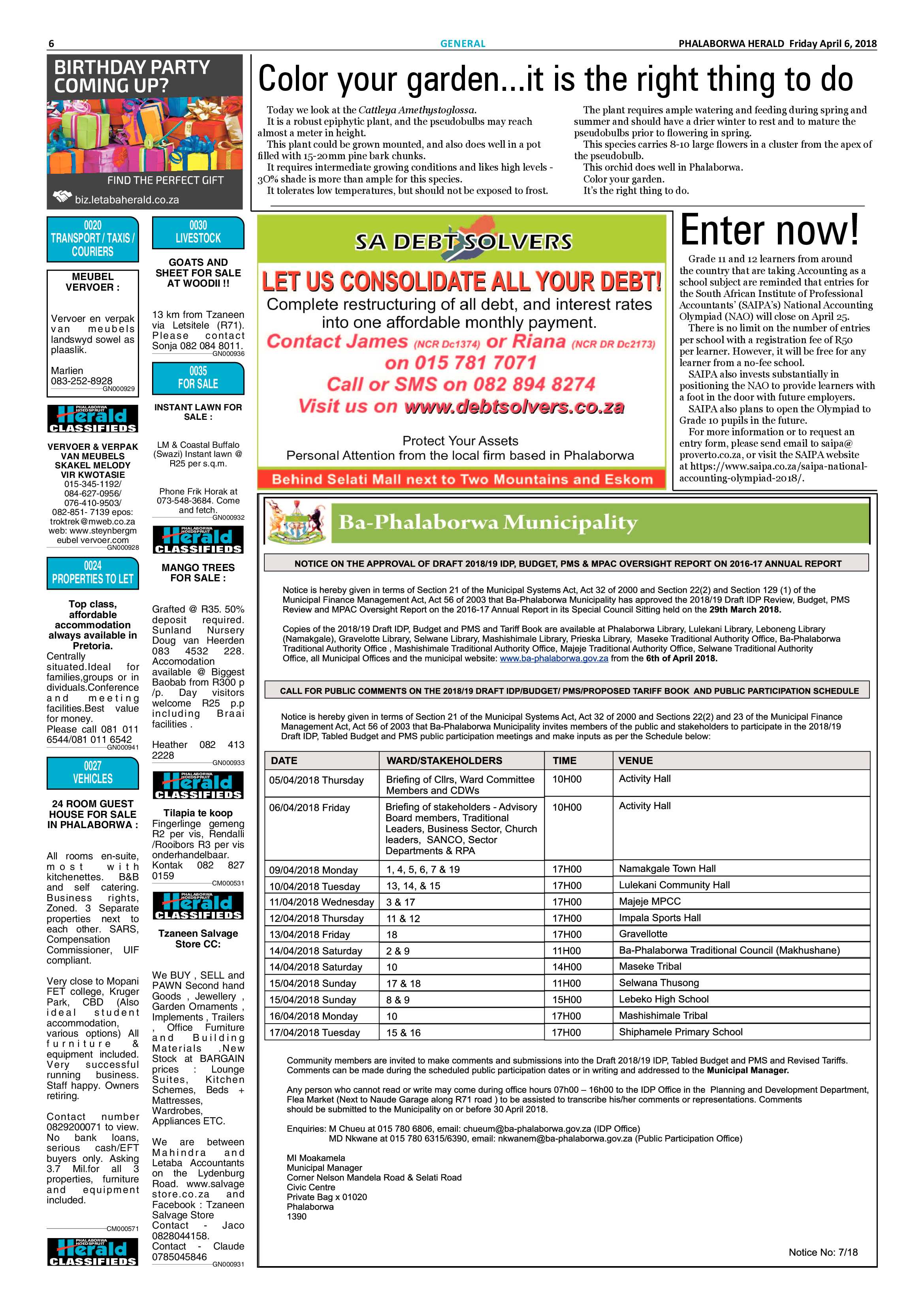 Phalaborwa Herald  – 6 April 2018 page 6