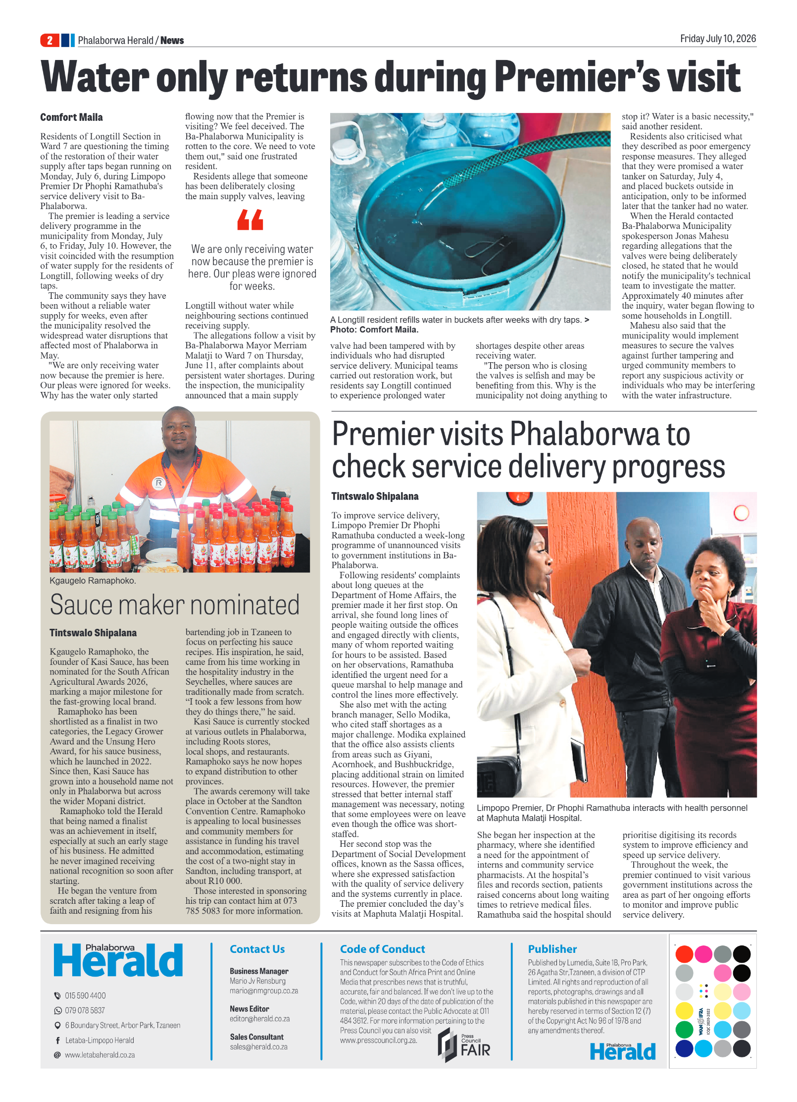 Phalaborwa Herald 10 July 2026 page 2