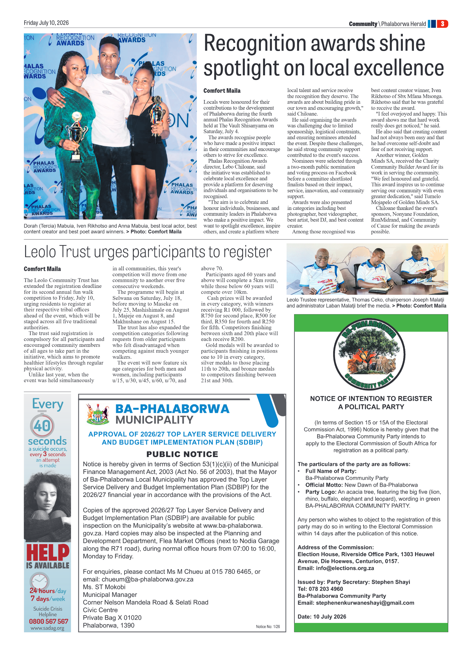 Phalaborwa Herald 10 July 2026 page 7