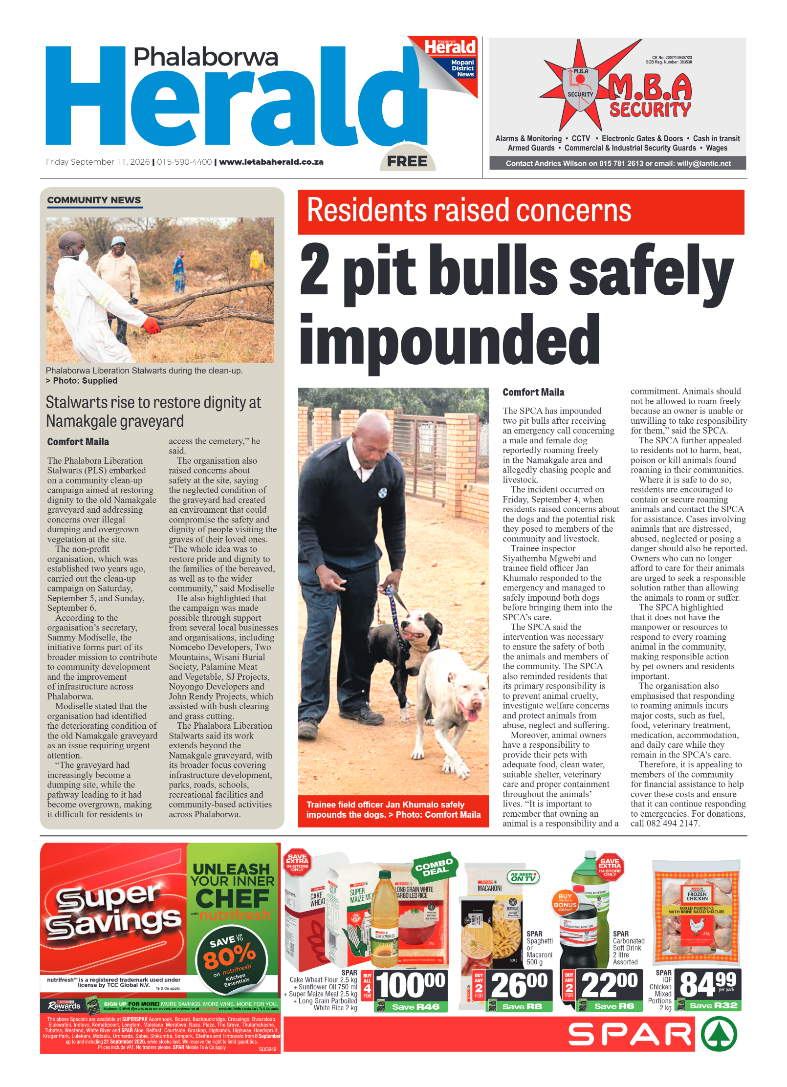 Phalaborwa Herald 11 September 2026 page 1