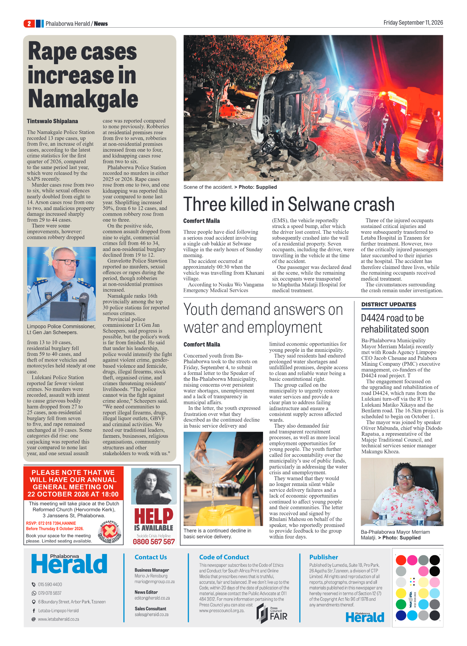 Phalaborwa Herald 11 September 2026 page 2