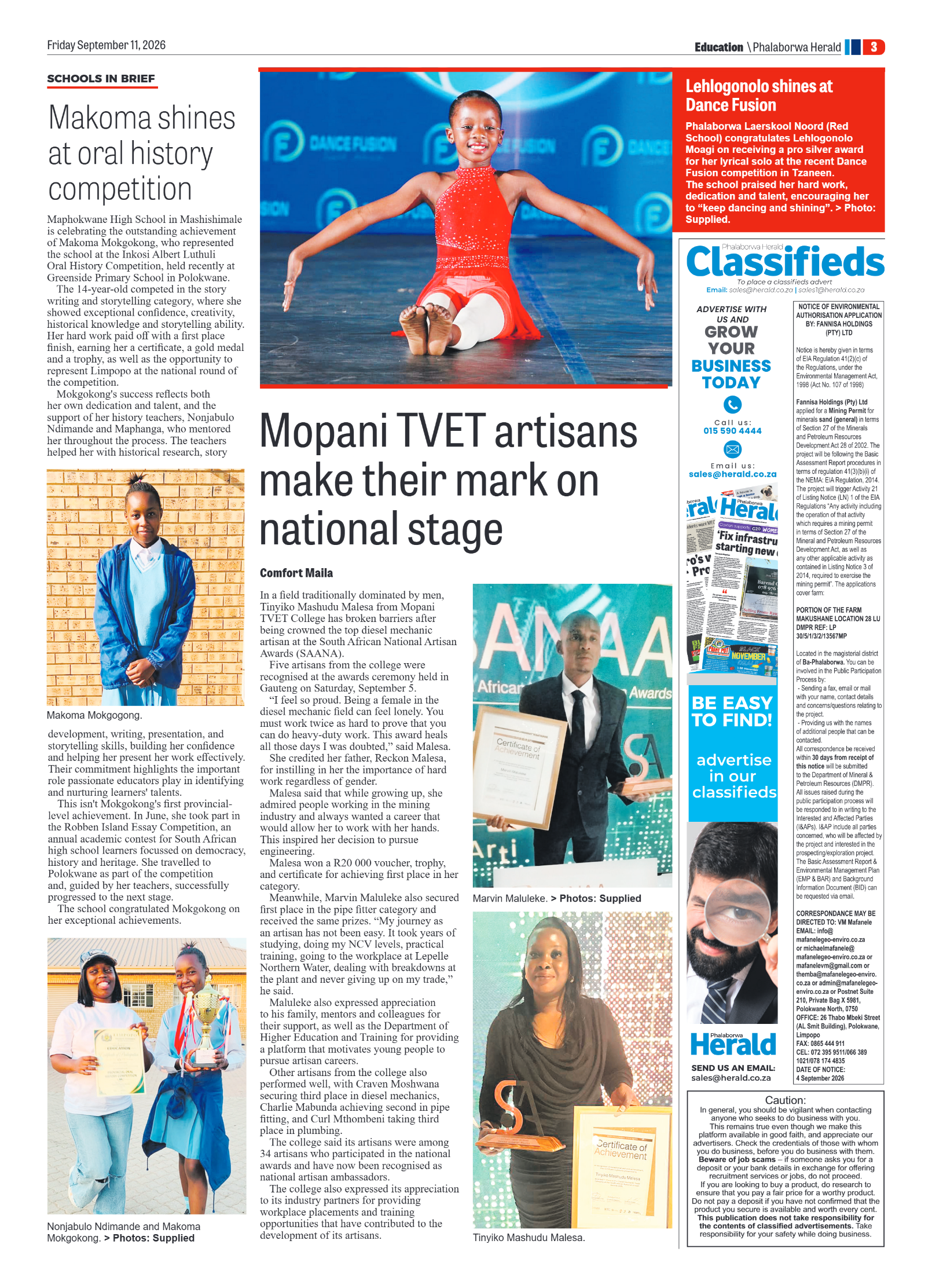 Phalaborwa Herald 11 September 2026 page 7