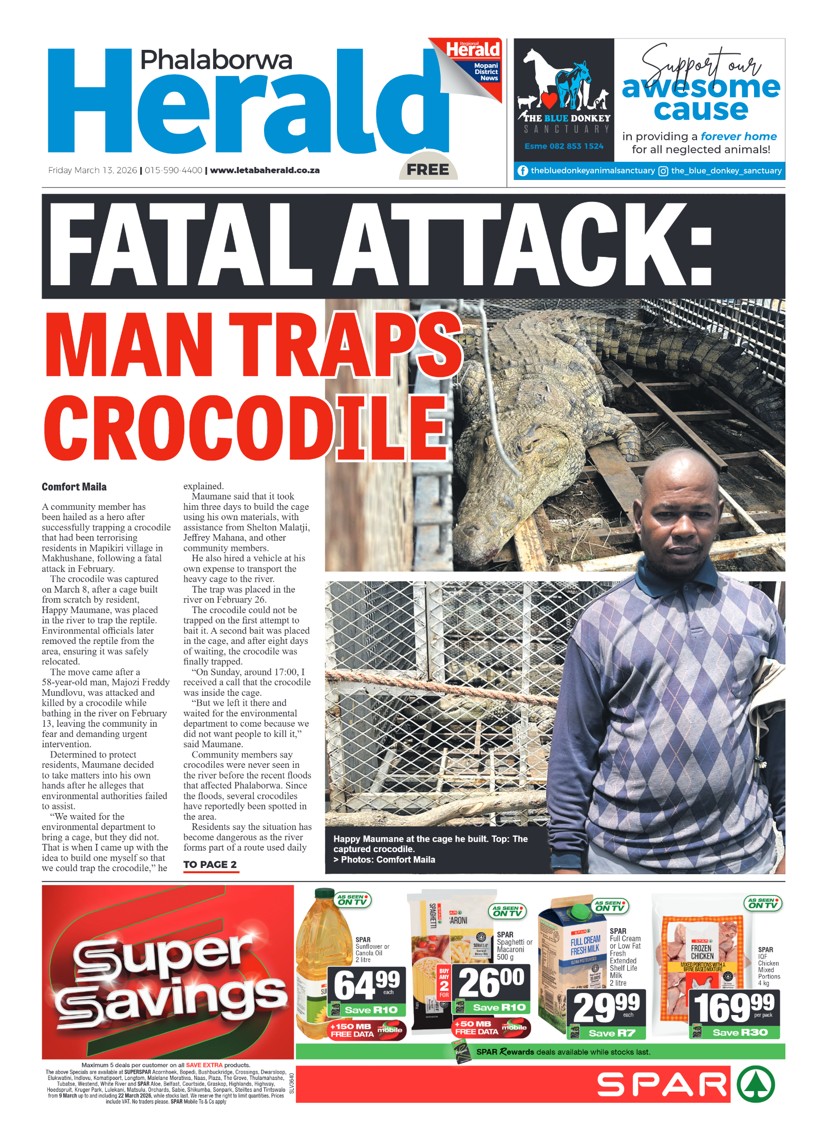 Phalaborwa Herald 13 March 2026 page 1