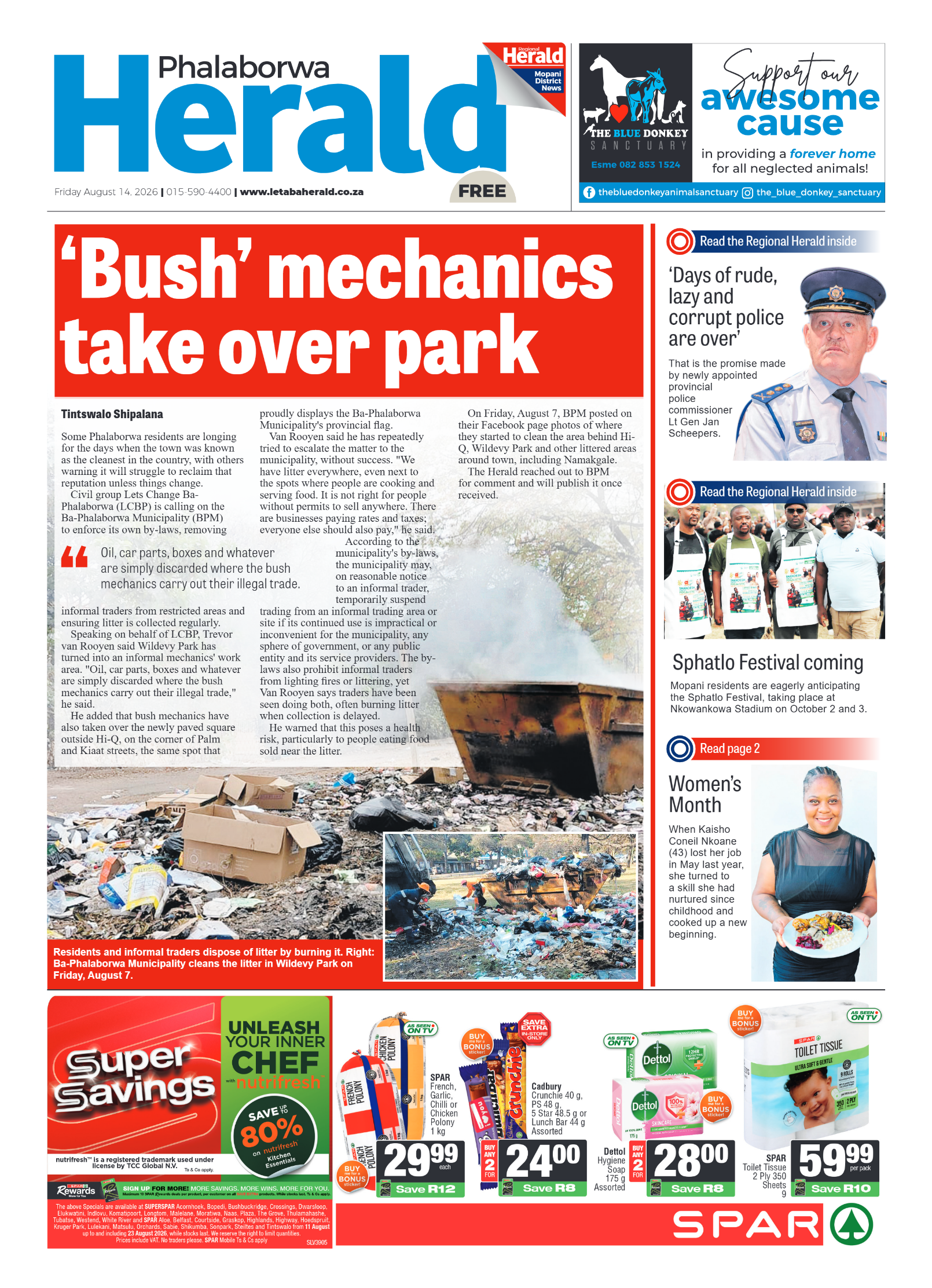 Phalaborwa Herald 14 August 2026 page 1