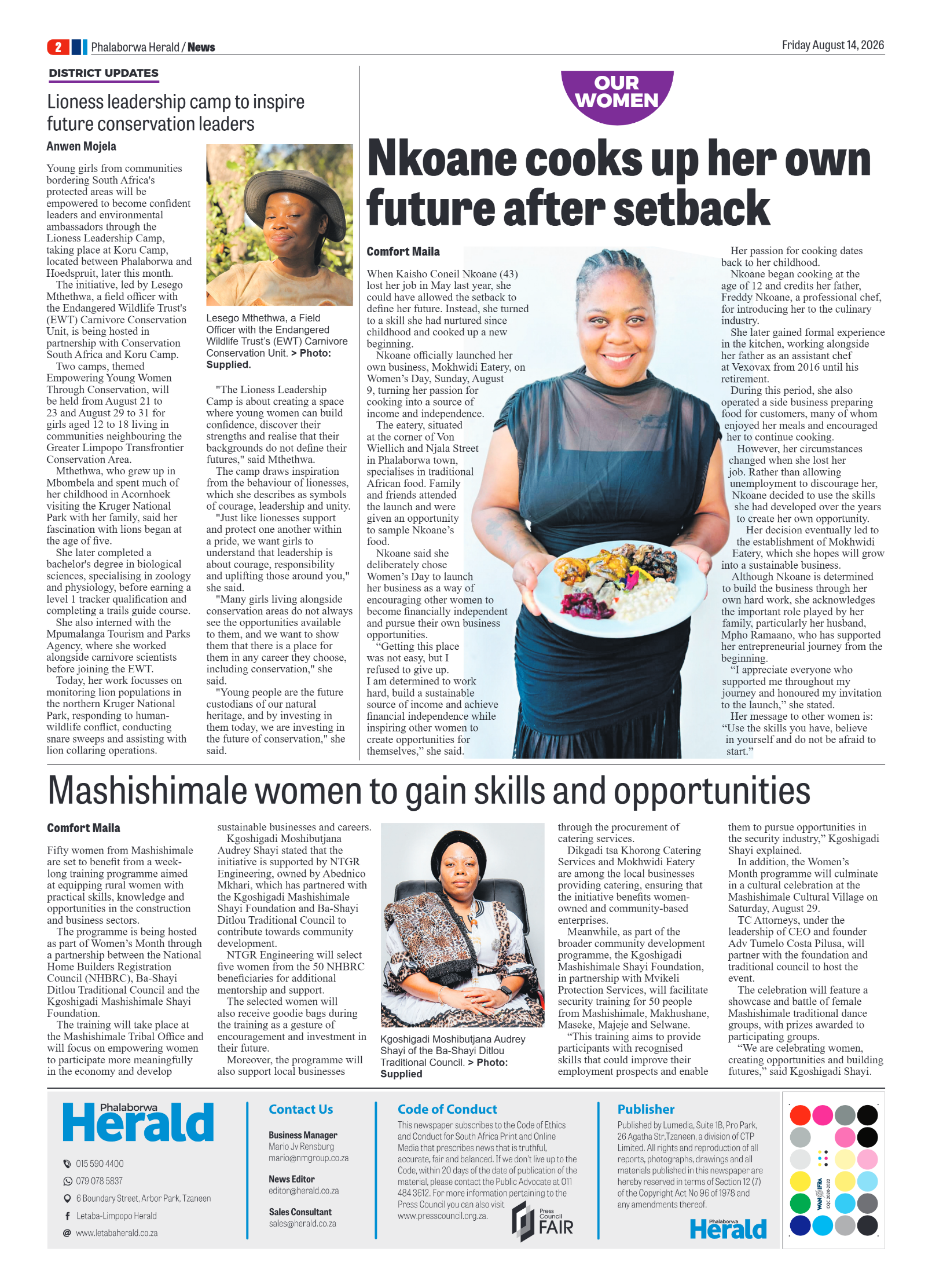 Phalaborwa Herald 14 August 2026 page 2