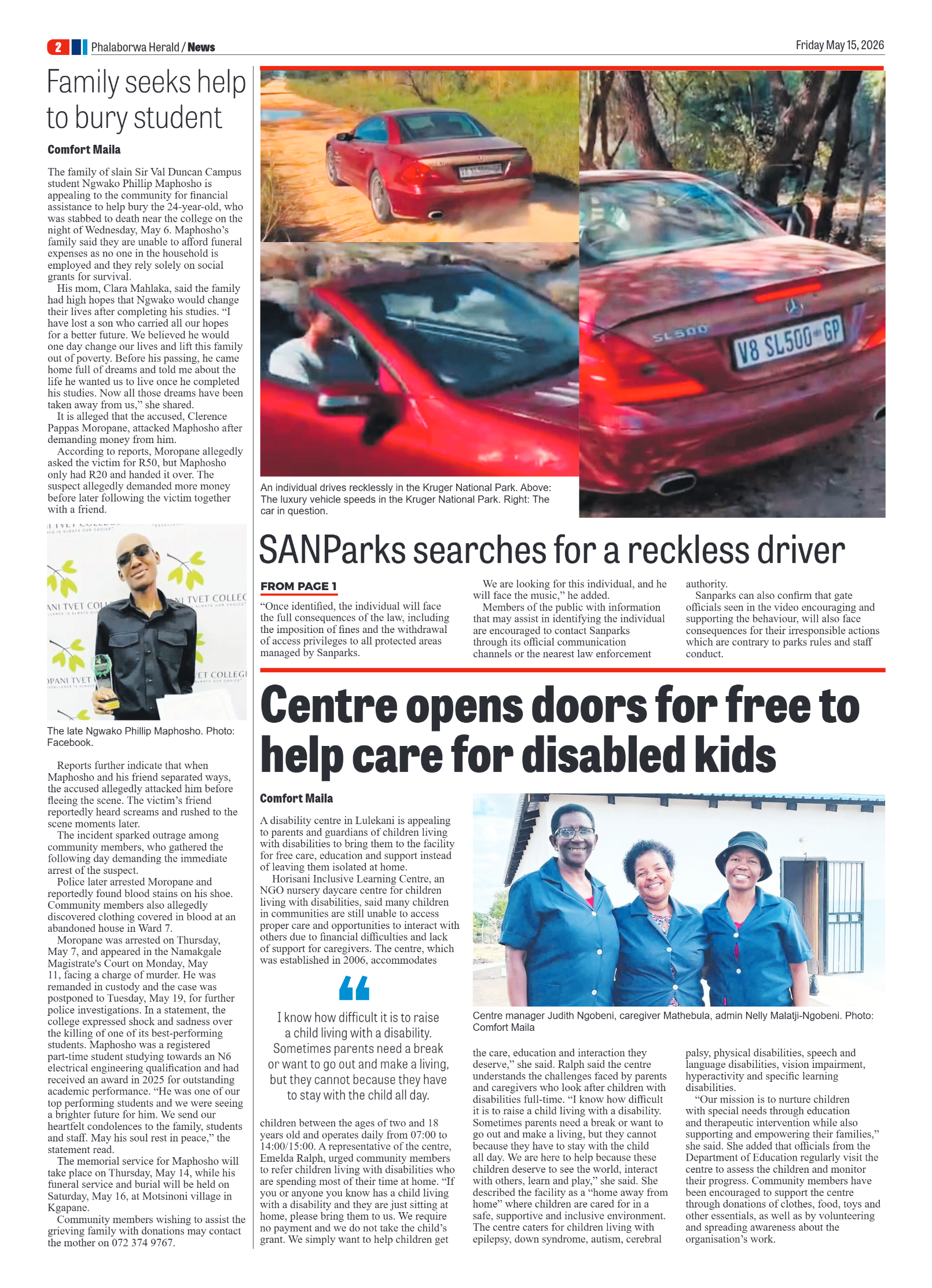 Phalaborwa Herald 15 May 2026 page 2