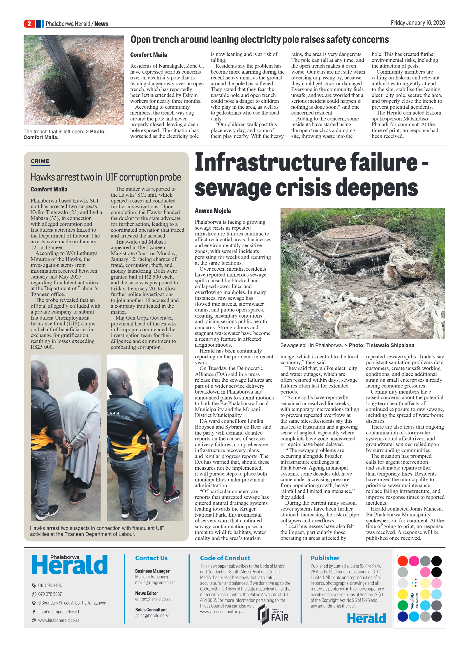 Phalaborwa Herald 16 Jan 2026 page 2