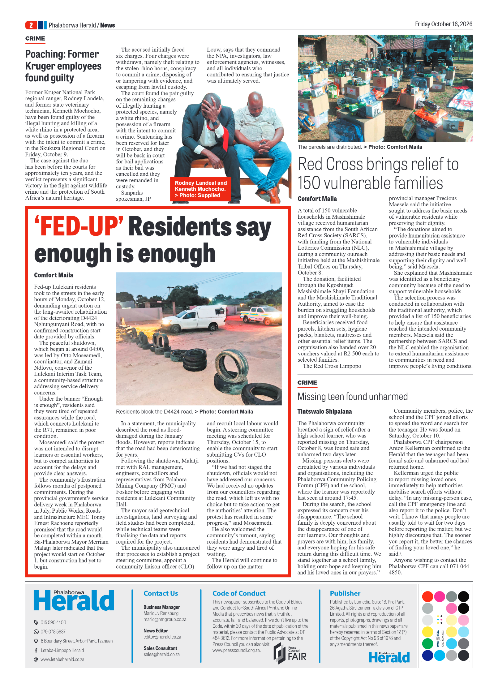 Phalaborwa Herald 16 October 2026 page 2