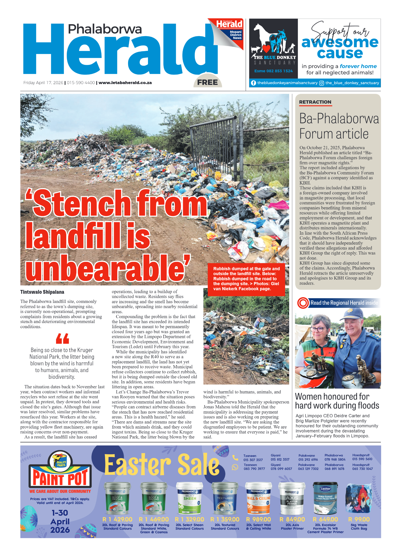 Phalaborwa Herald 17 April 2026 page 1