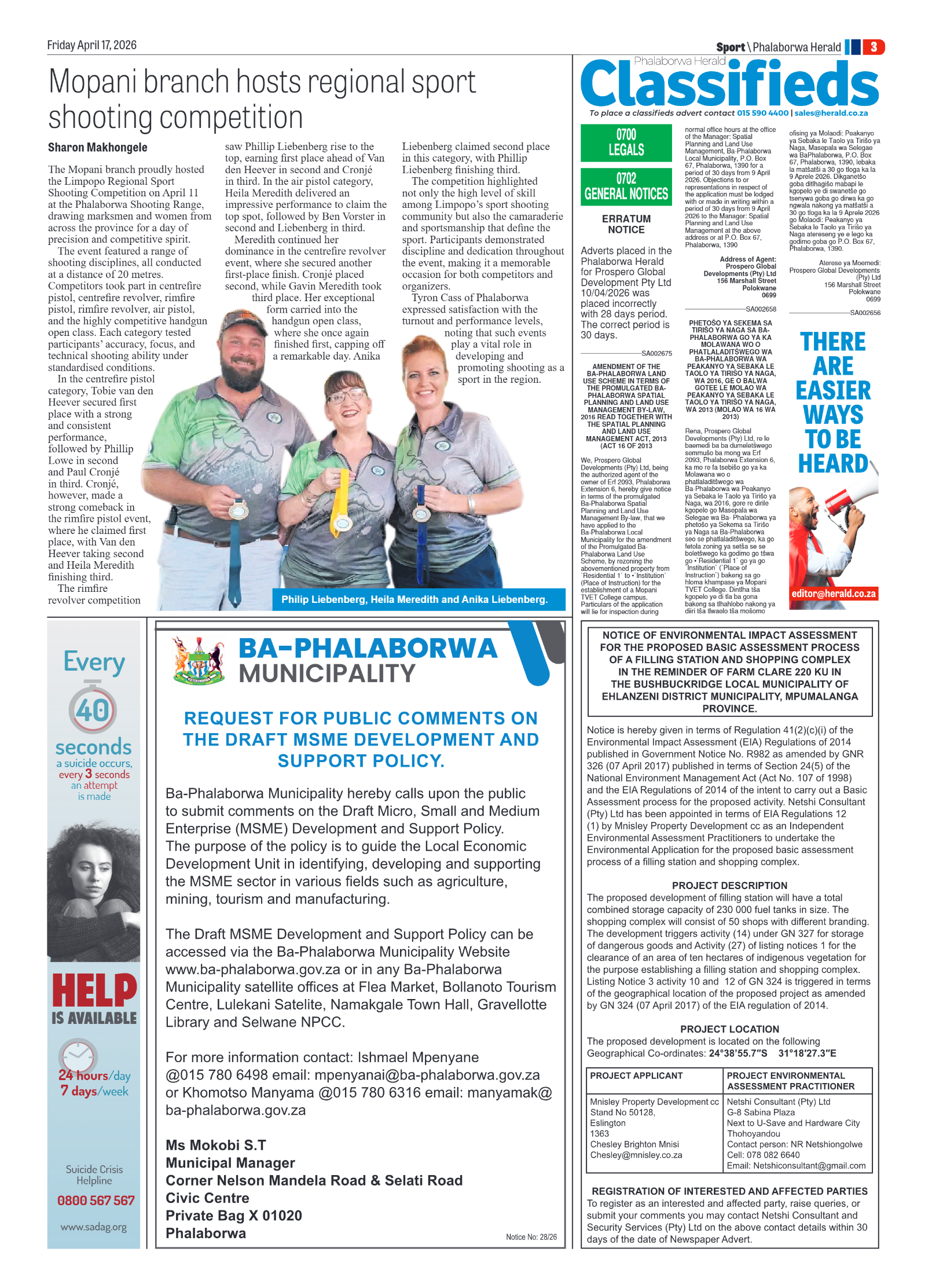 Phalaborwa Herald 17 April 2026 page 7