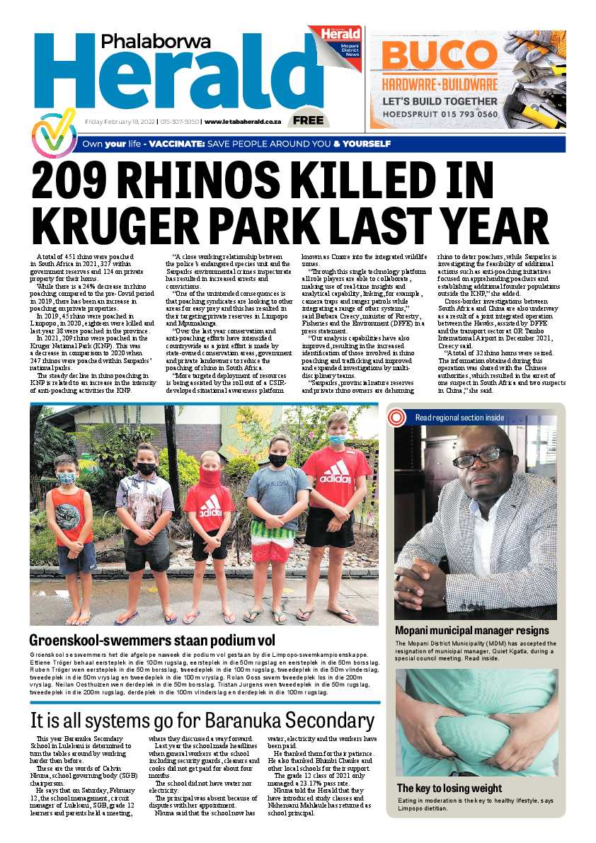 Phalaborwa Herald 18 Feb 2022 page 1
