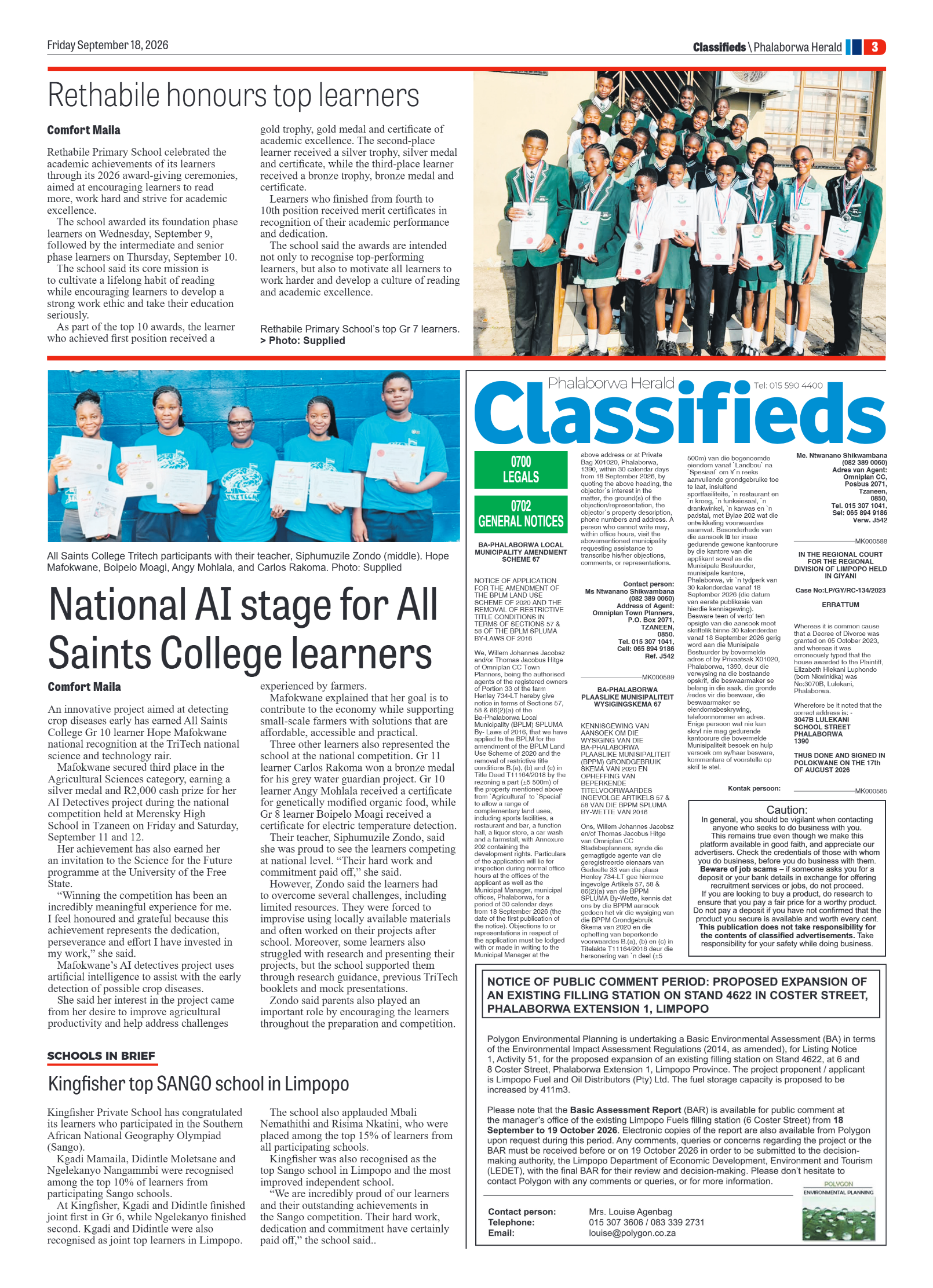 Phalaborwa Herald 18 September 2026 page 11