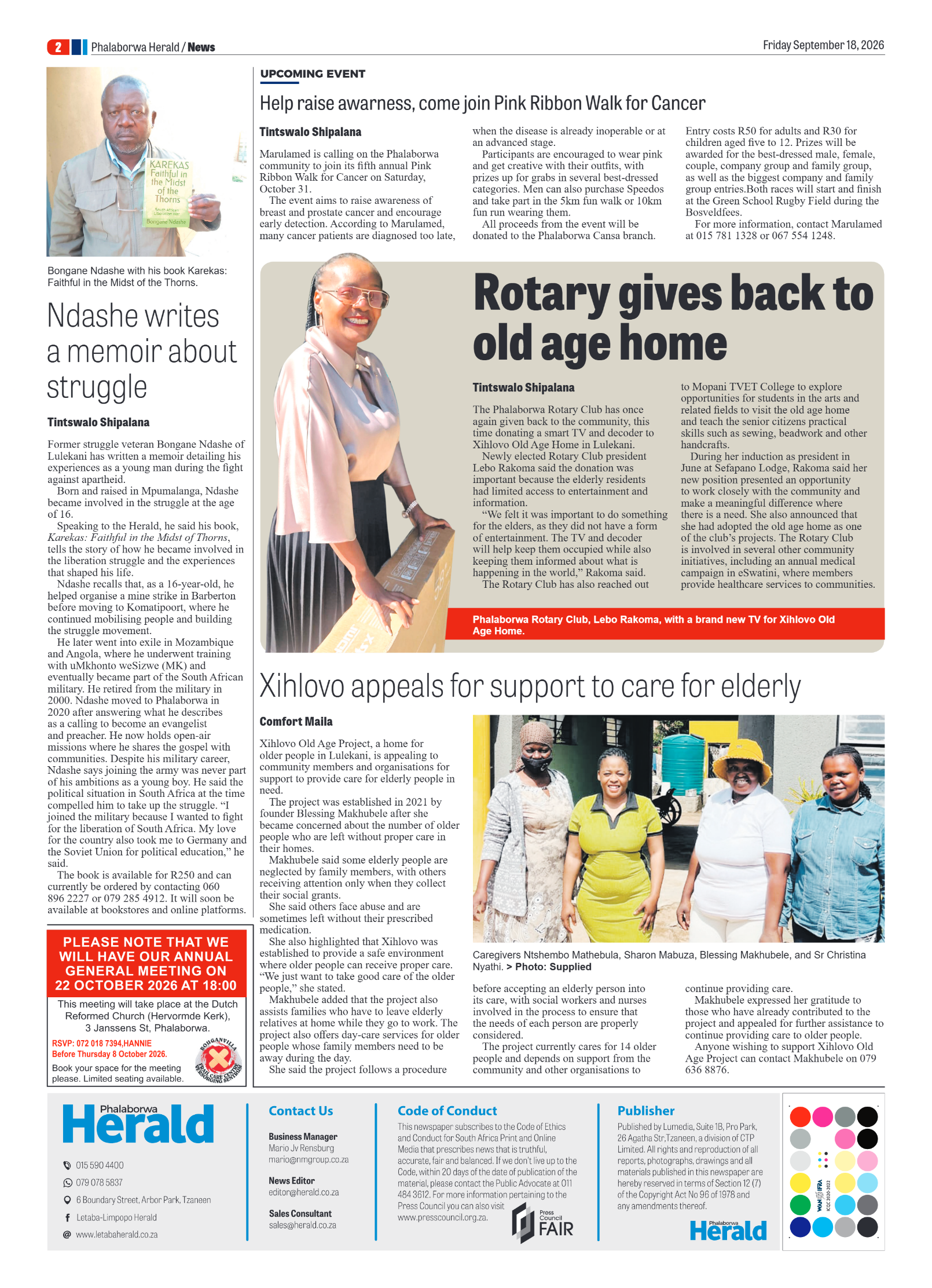Phalaborwa Herald 18 September 2026 page 2