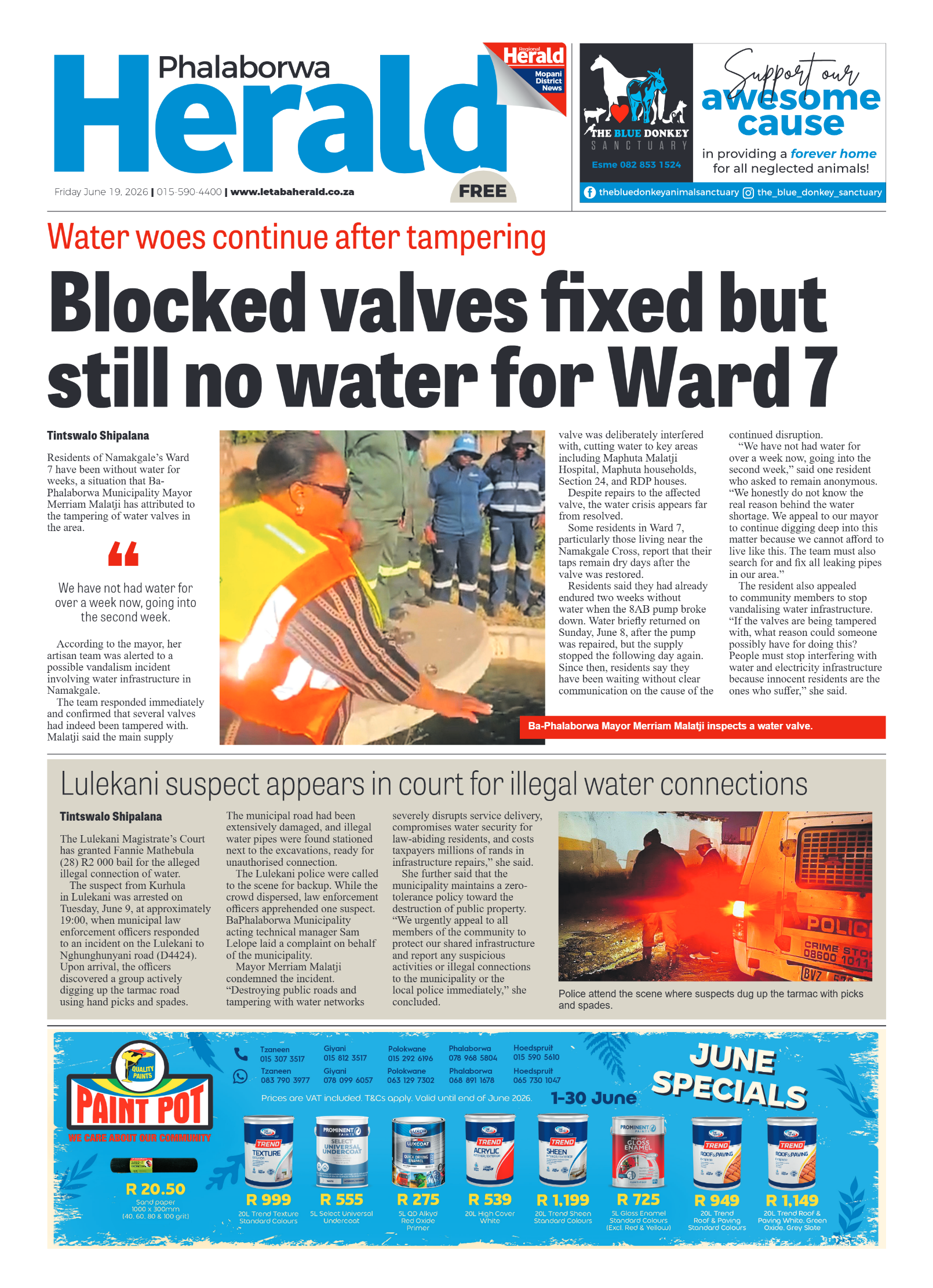 Phalaborwa Herald 19 June 2026 page 1