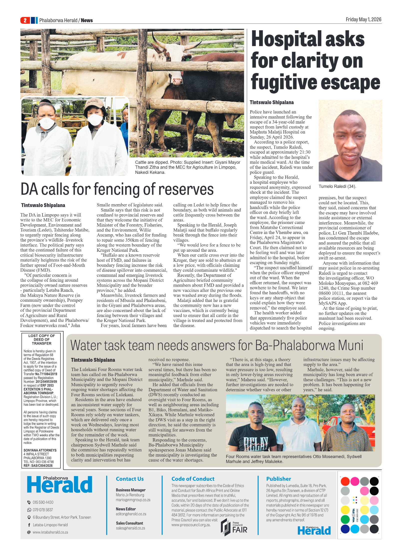 Phalaborwa Herald 1 May 2026 page 2