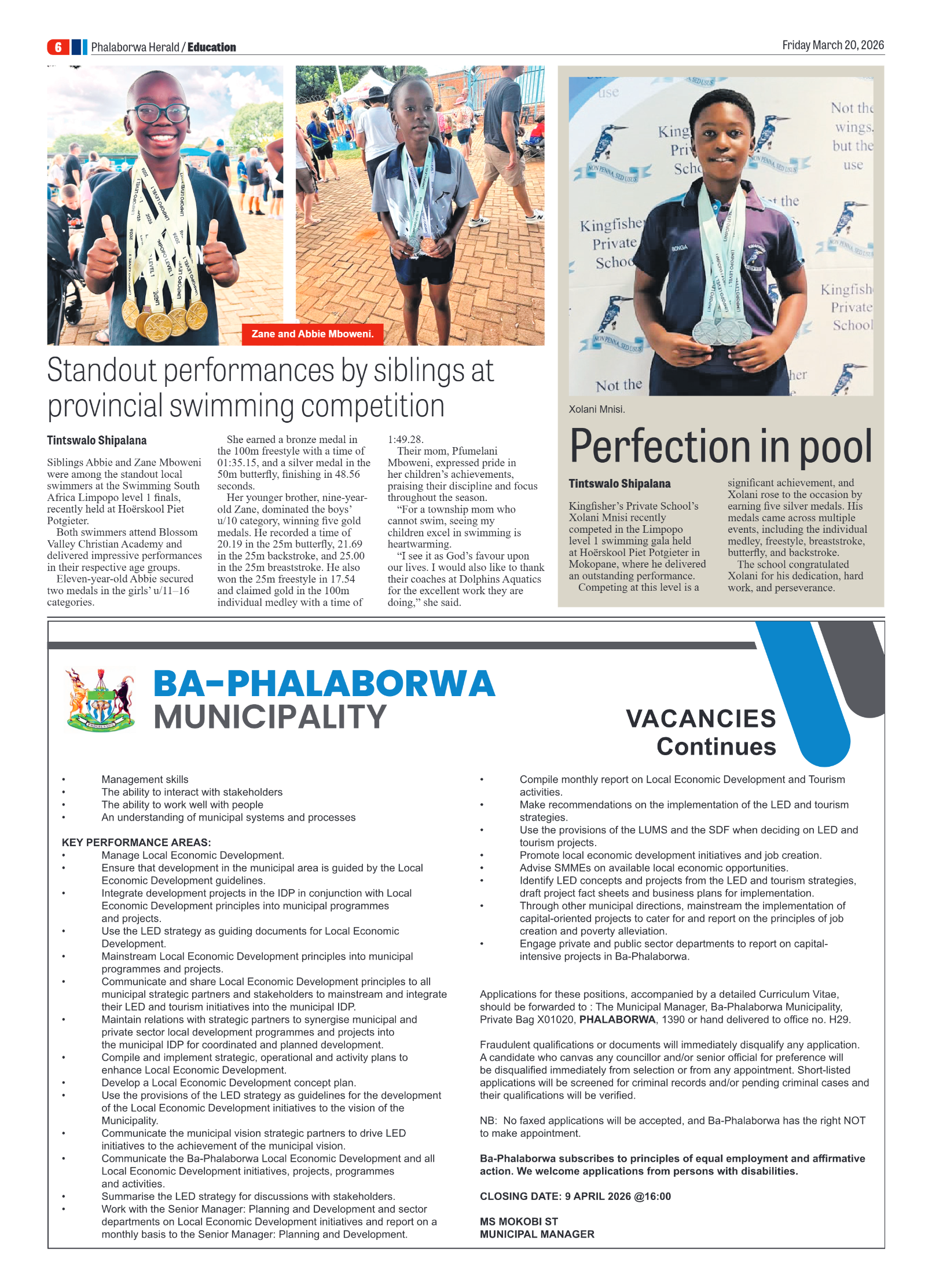 Phalaborwa Herald 20 March 2026 page 10