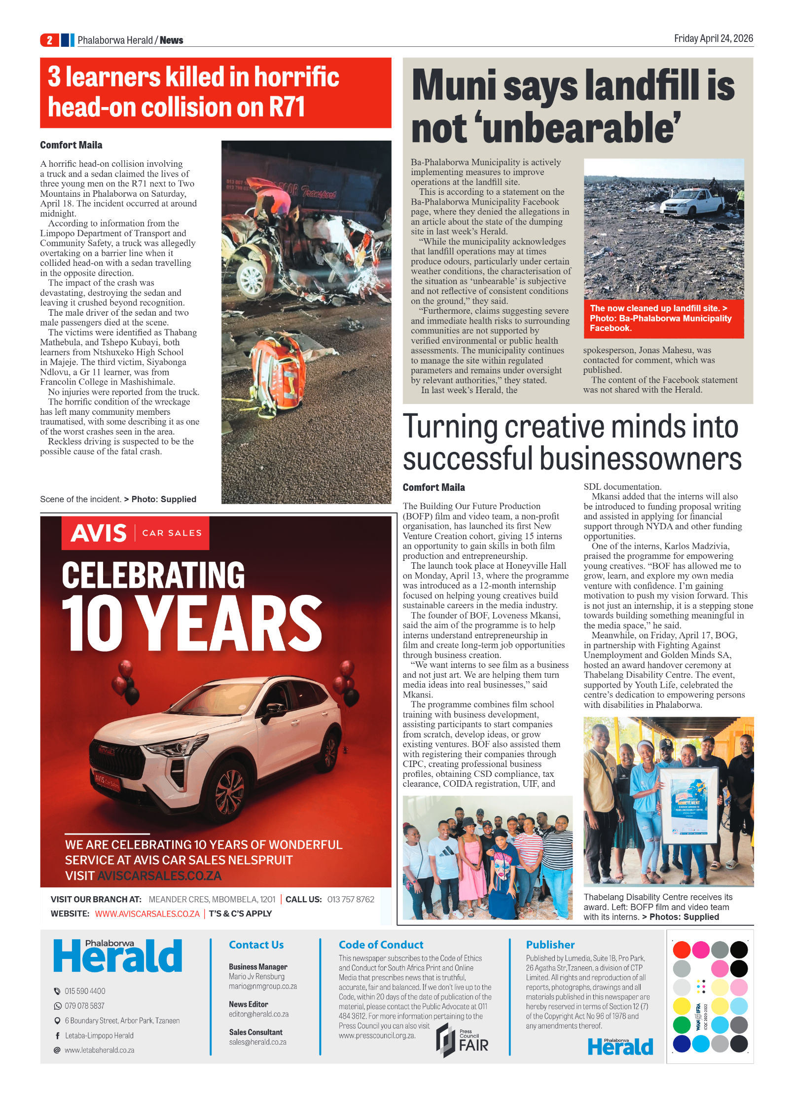 Phalaborwa Herald 24 April 2026 page 2