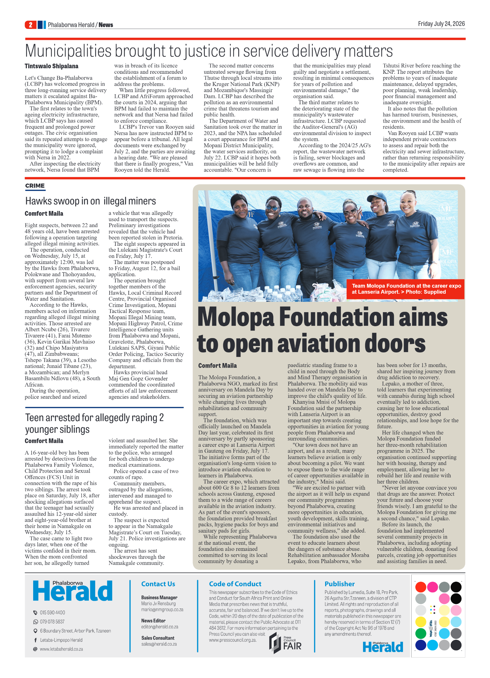 Phalaborwa Herald 24 July 2026 page 2