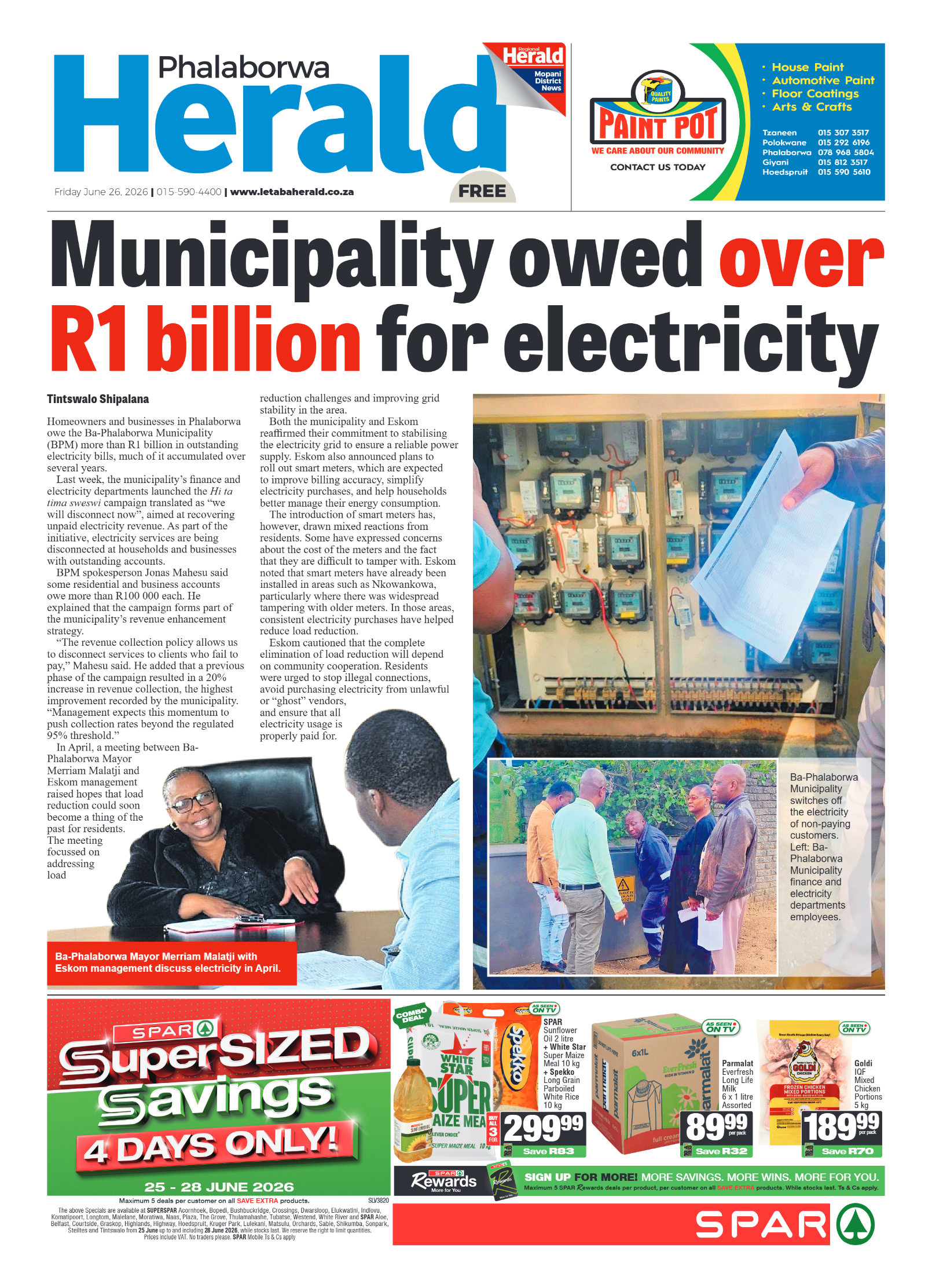 Phalaborwa Herald 26 June 2026 page 1