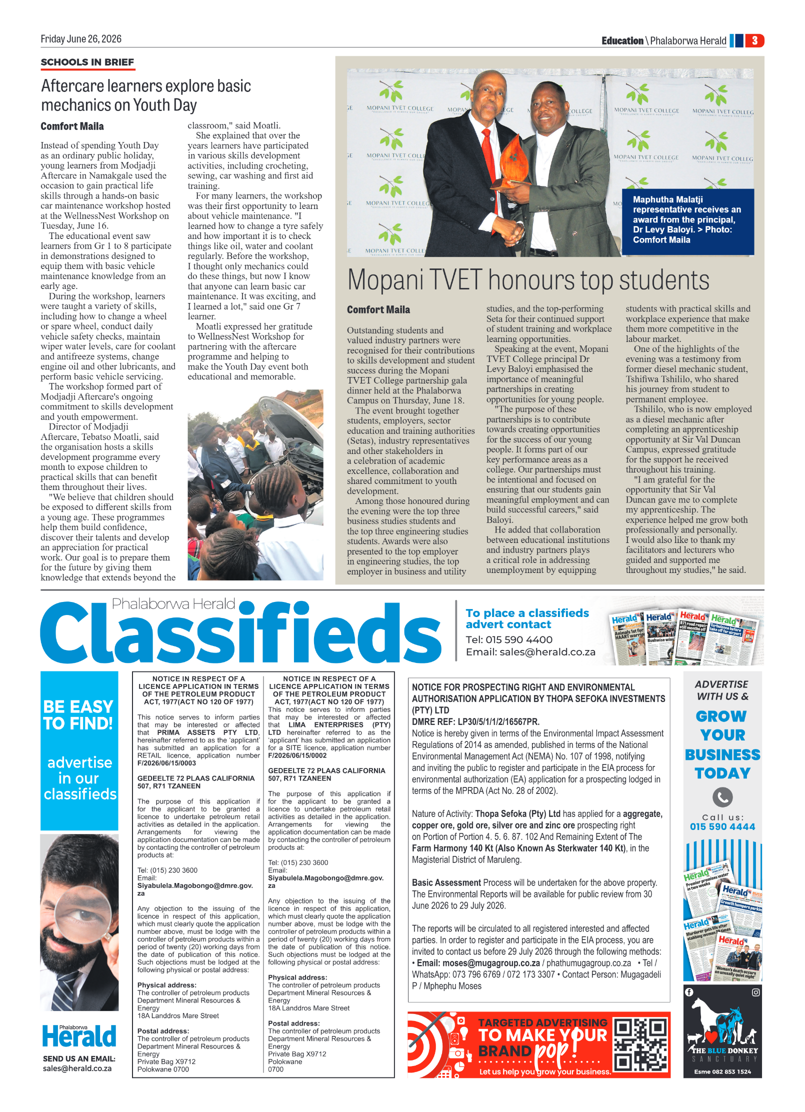 Phalaborwa Herald 26 June 2026 page 11