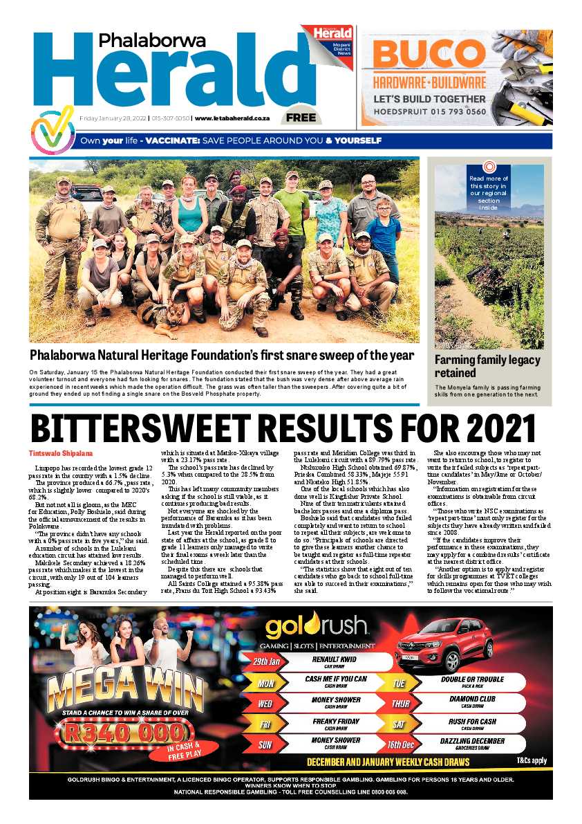 Phalaborwa Herald 28 Jan 2022 page 1