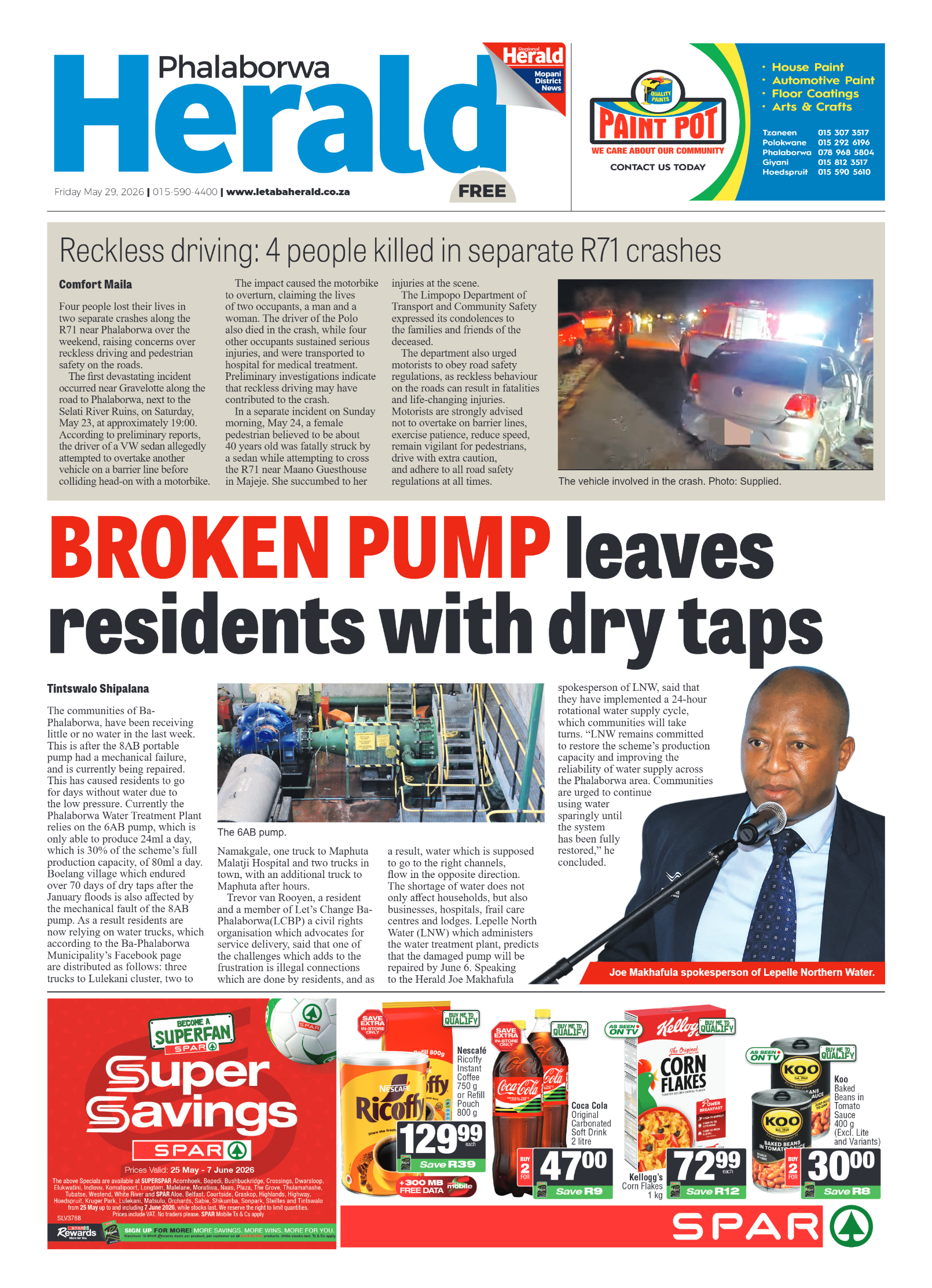 Phalaborwa Herald 29 May 2026 page 1