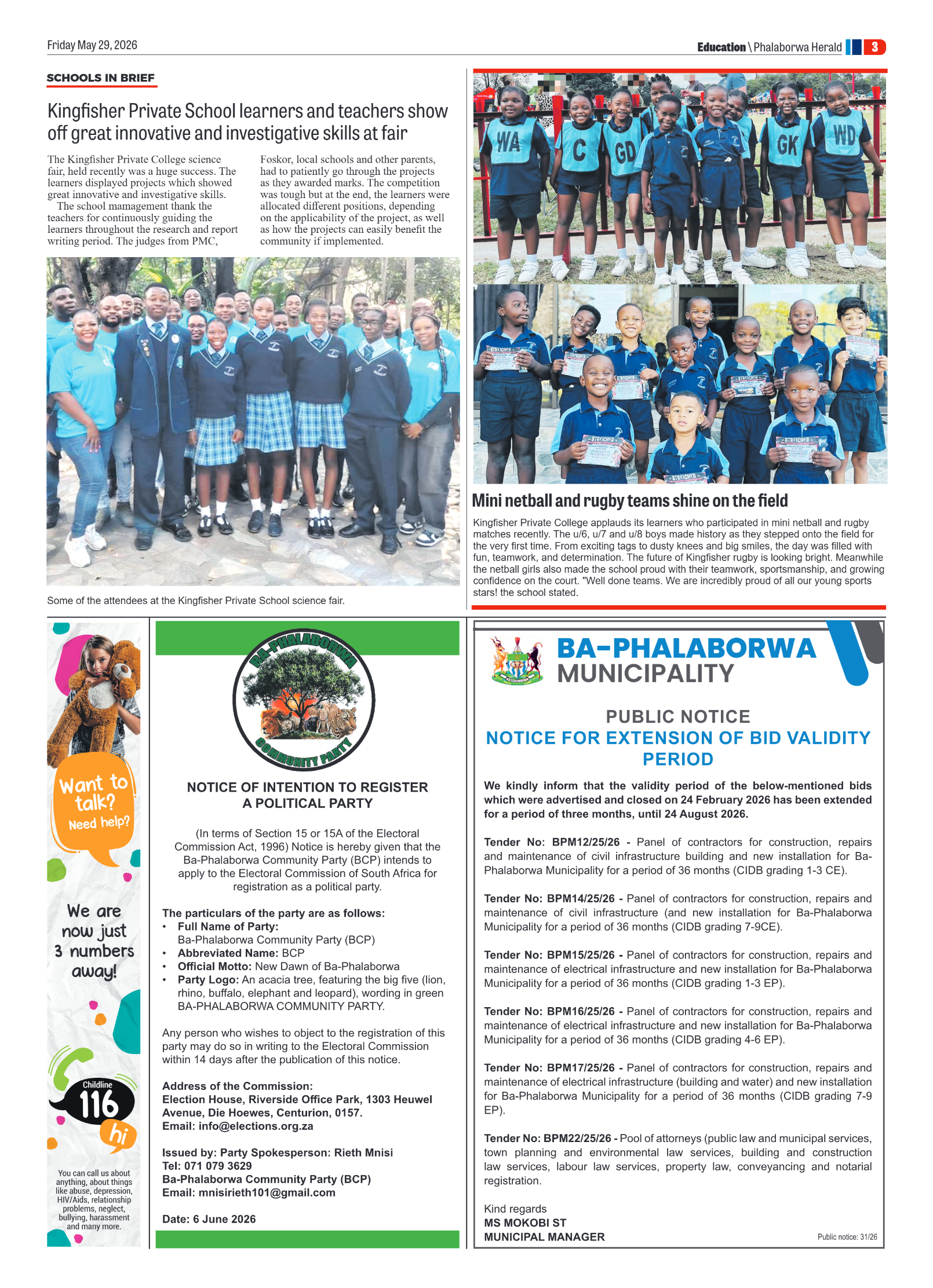Phalaborwa Herald 29 May 2026 page 7