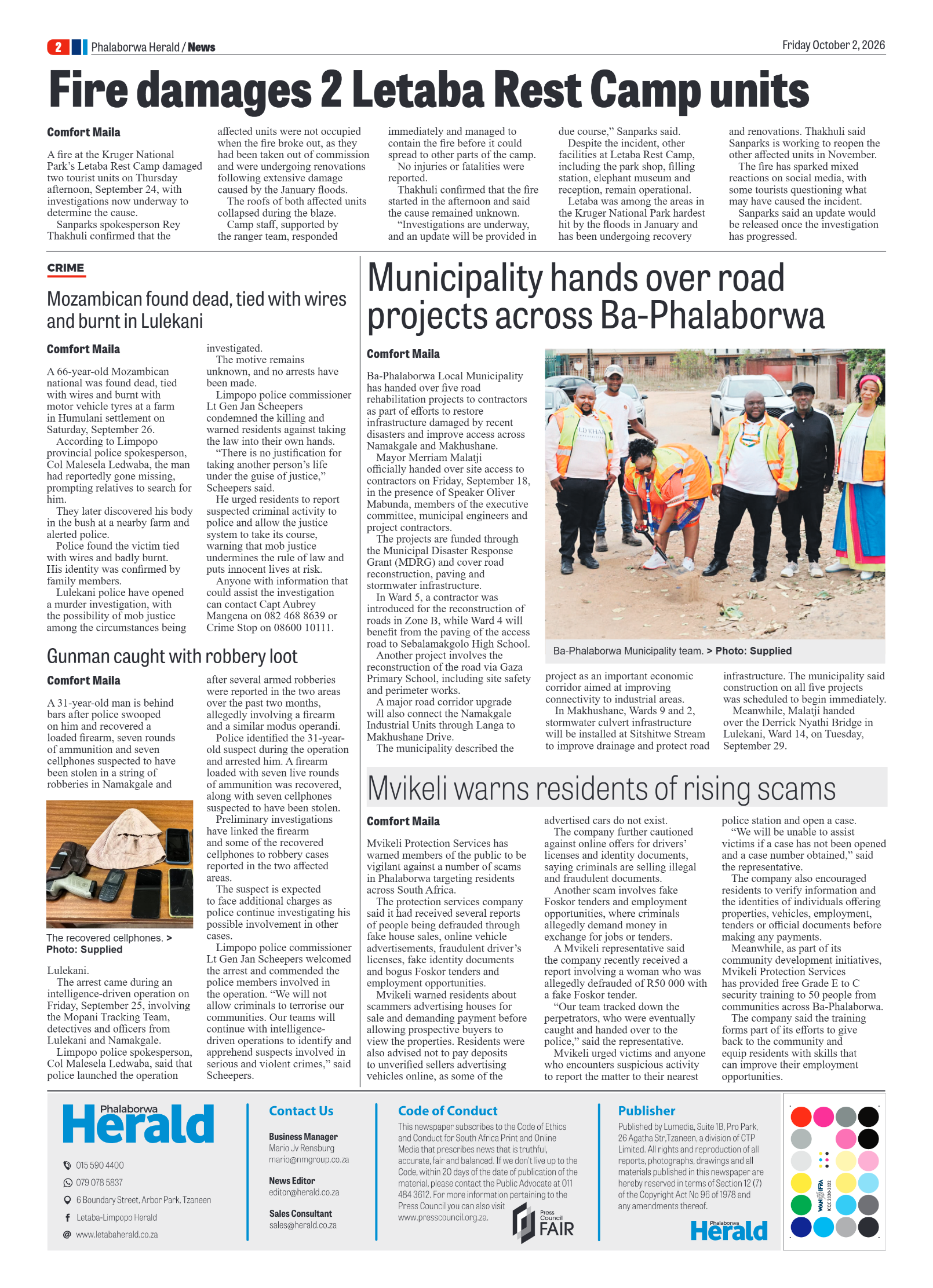 Phalaborwa Herald 2 October 2026 page 2