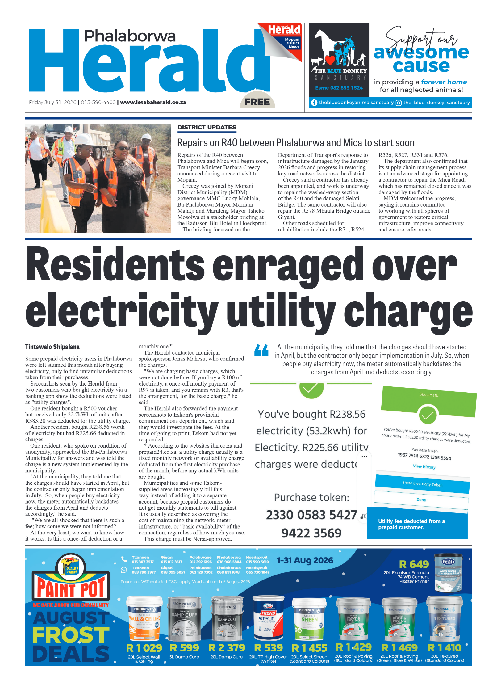 Phalaborwa Herald 31 July 2026 page 1
