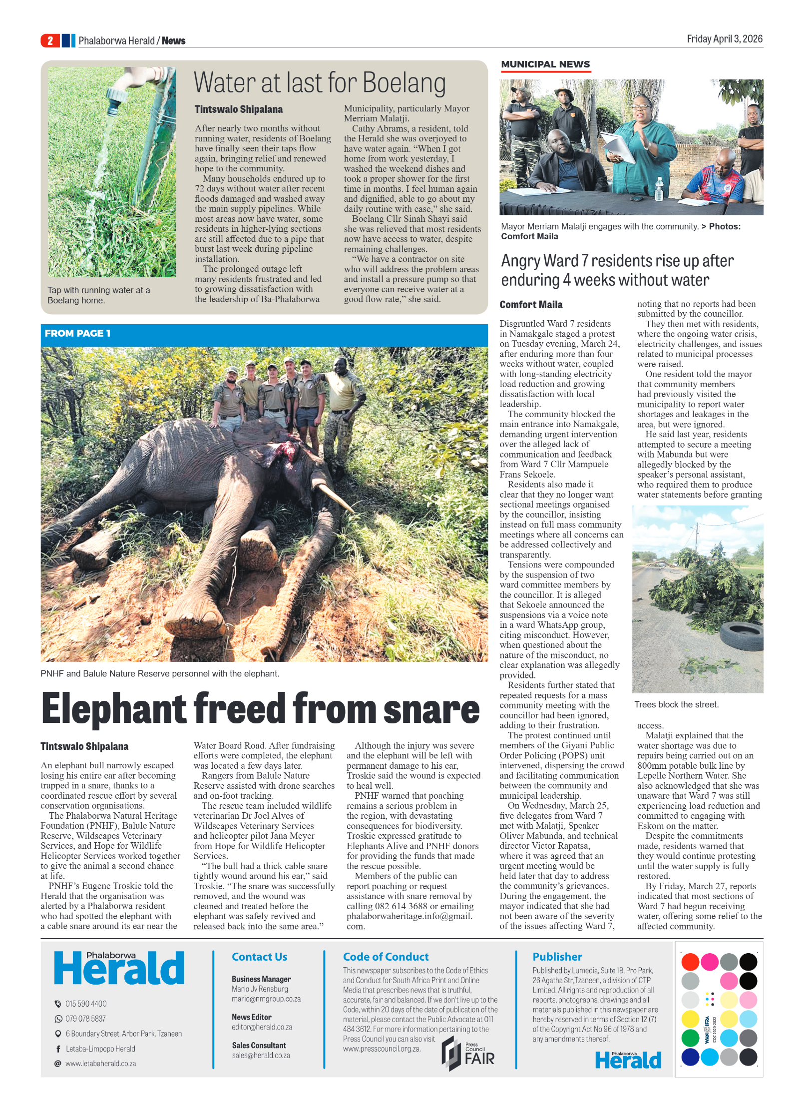 Phalaborwa Herald 3 April 2026 page 2