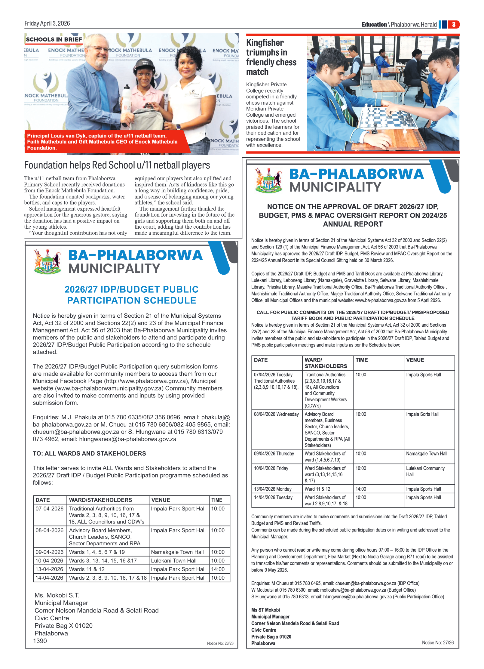 Phalaborwa Herald 3 April 2026 page 7