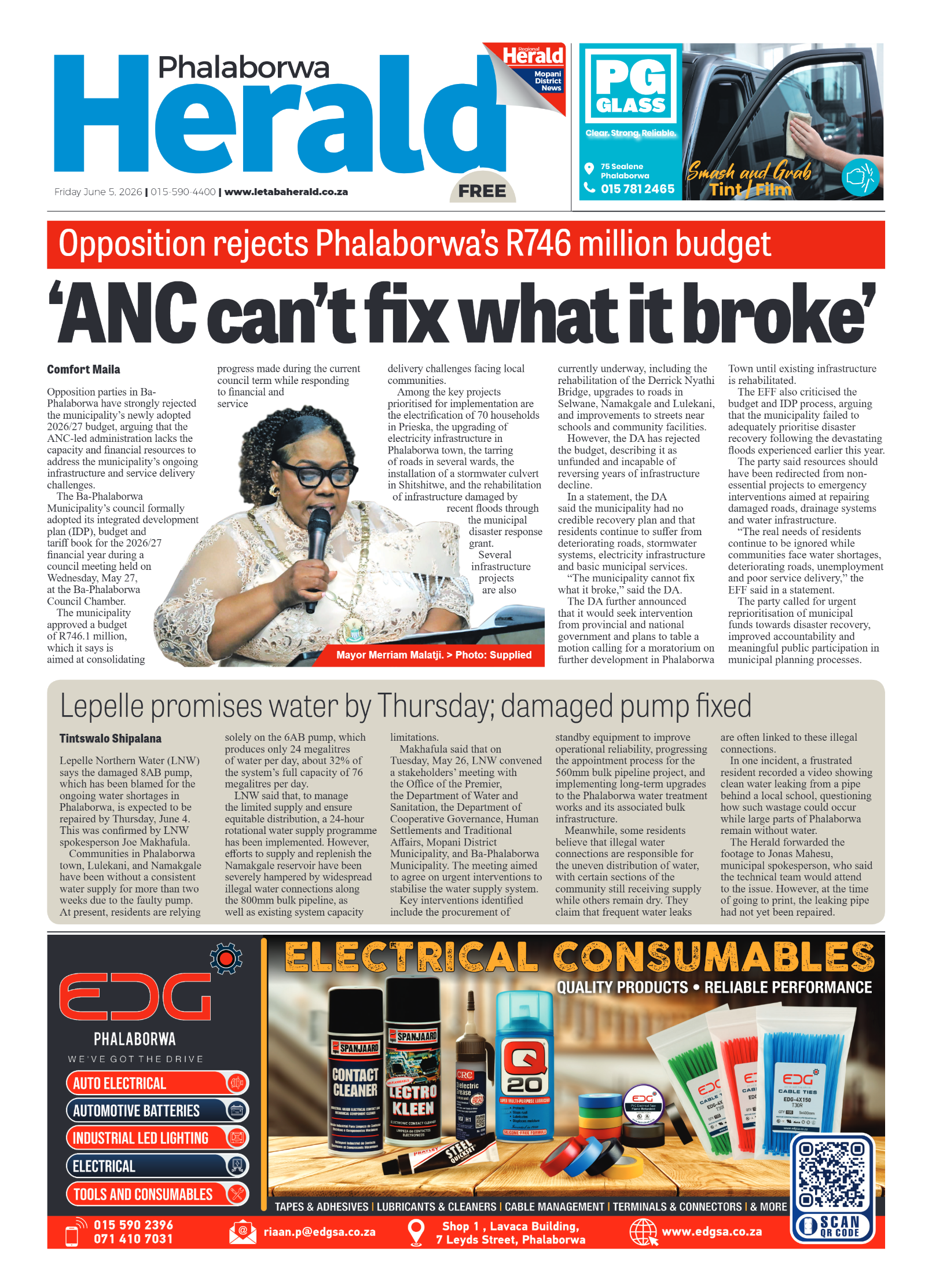 Phalaborwa Herald 5 June 2026 page 1