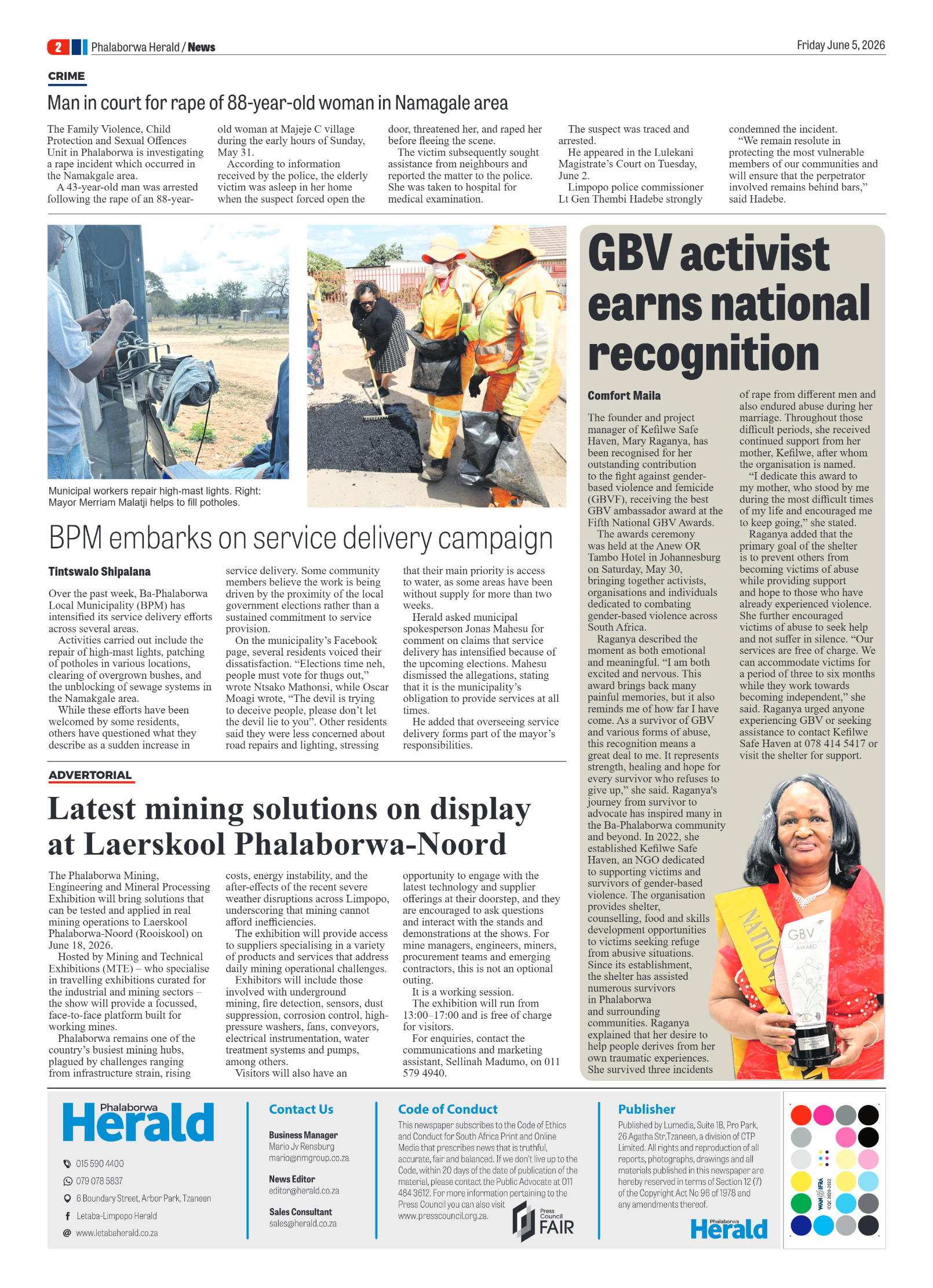 Phalaborwa Herald 5 June 2026 page 2