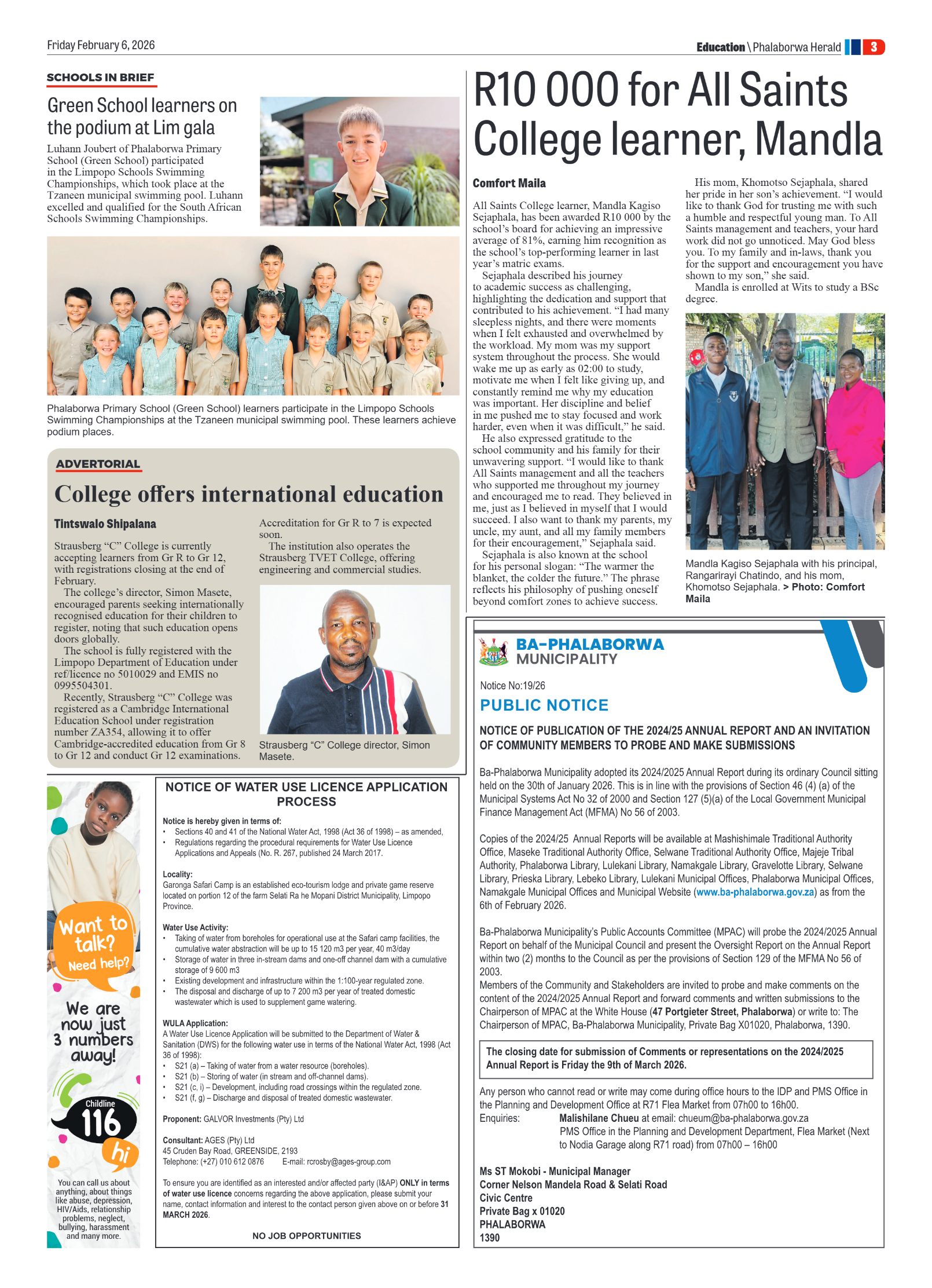 Phalaborwa Herald 6 Feb 2026 page 7