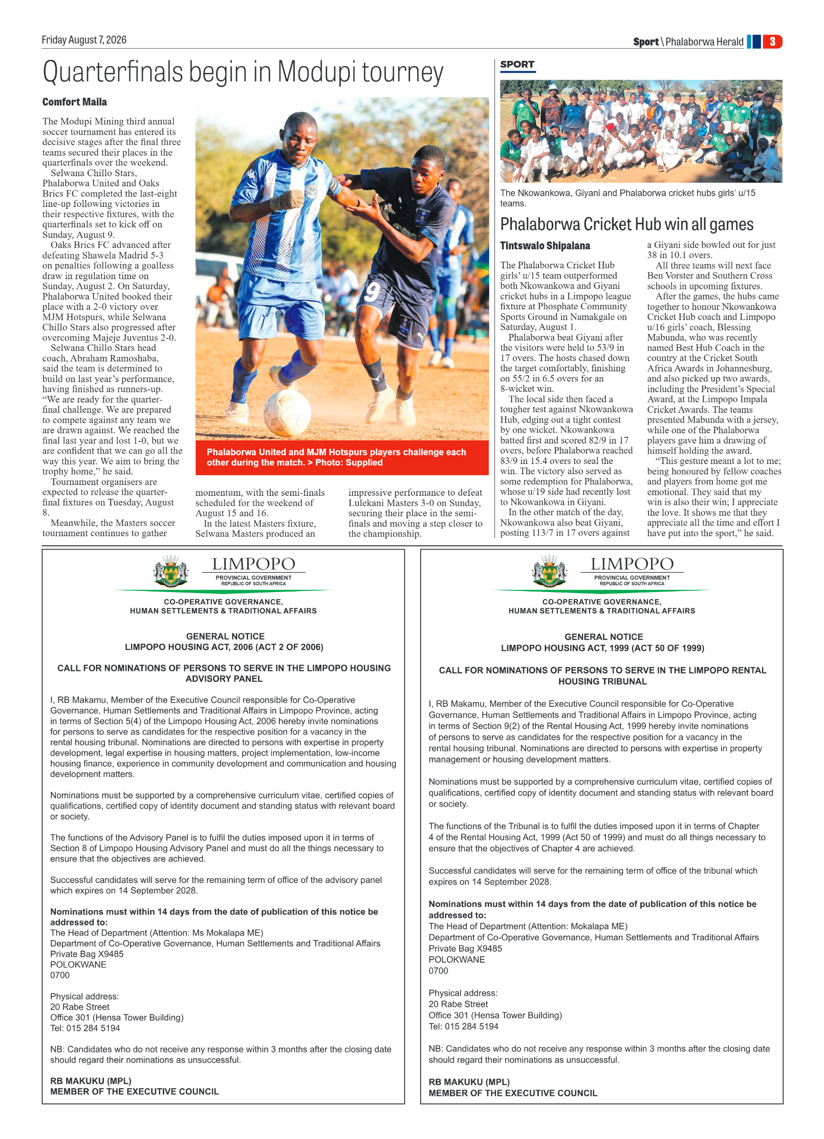 Phalaborwa Herald 7 August 2026 page 7