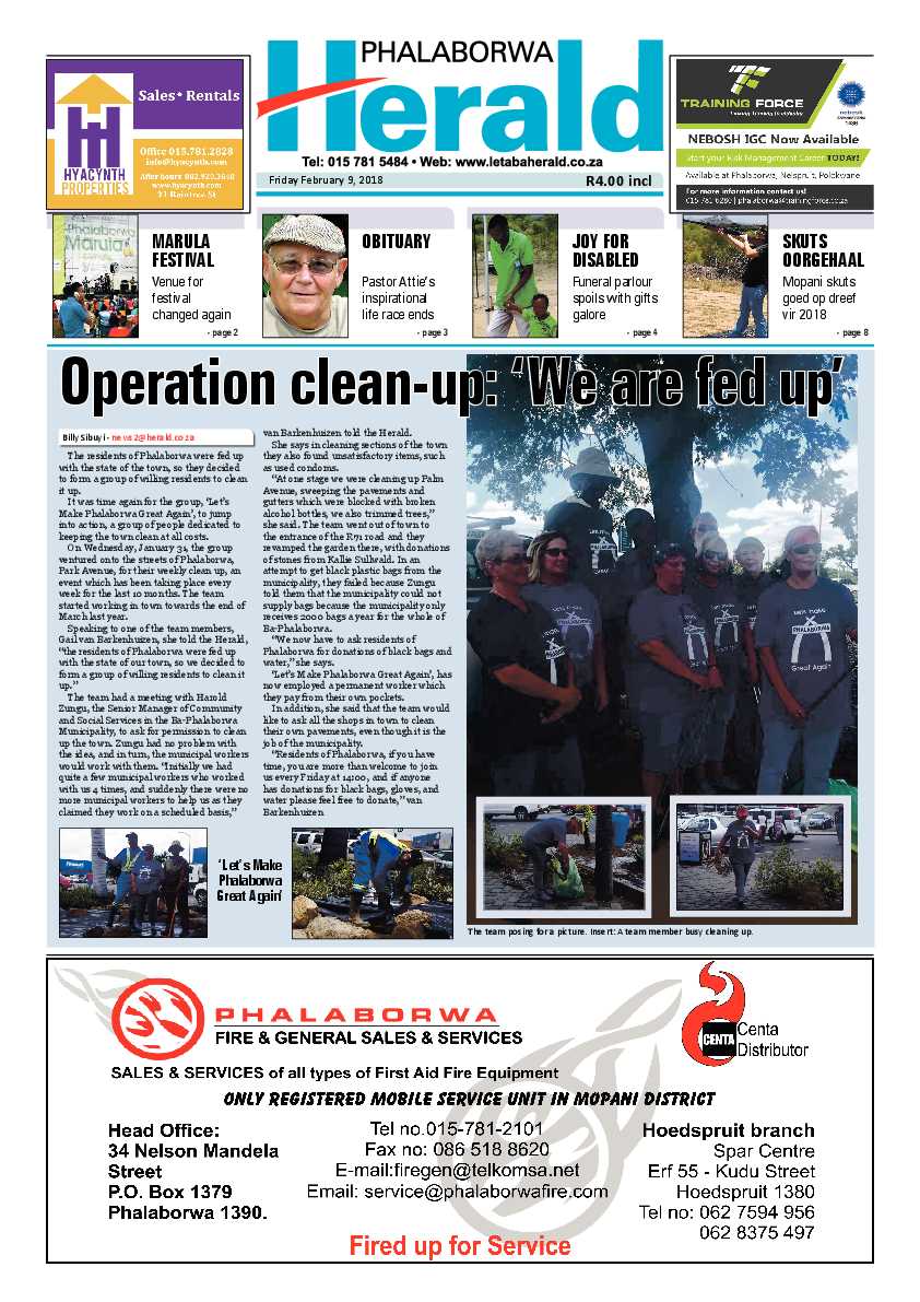 Phalaborwa Herald – 9 February 2018 page 1