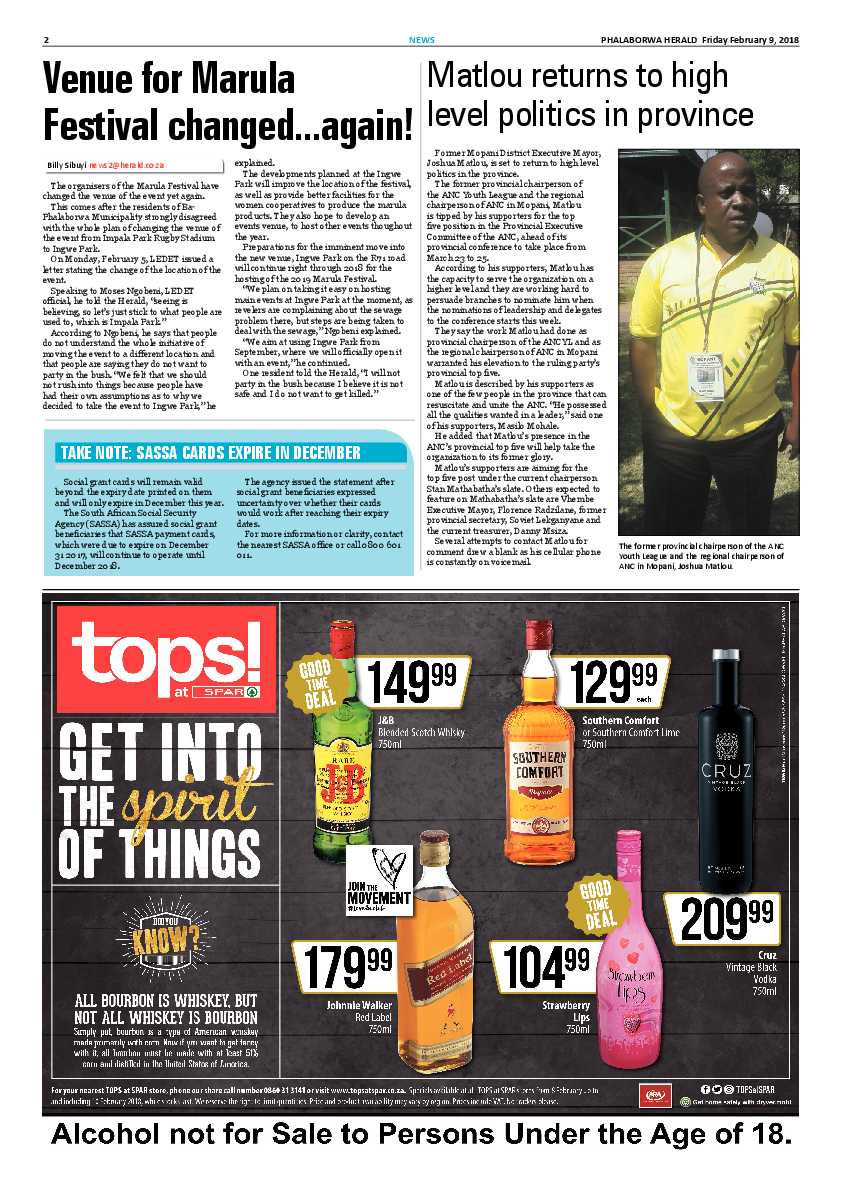 Phalaborwa Herald – 9 February 2018 page 2