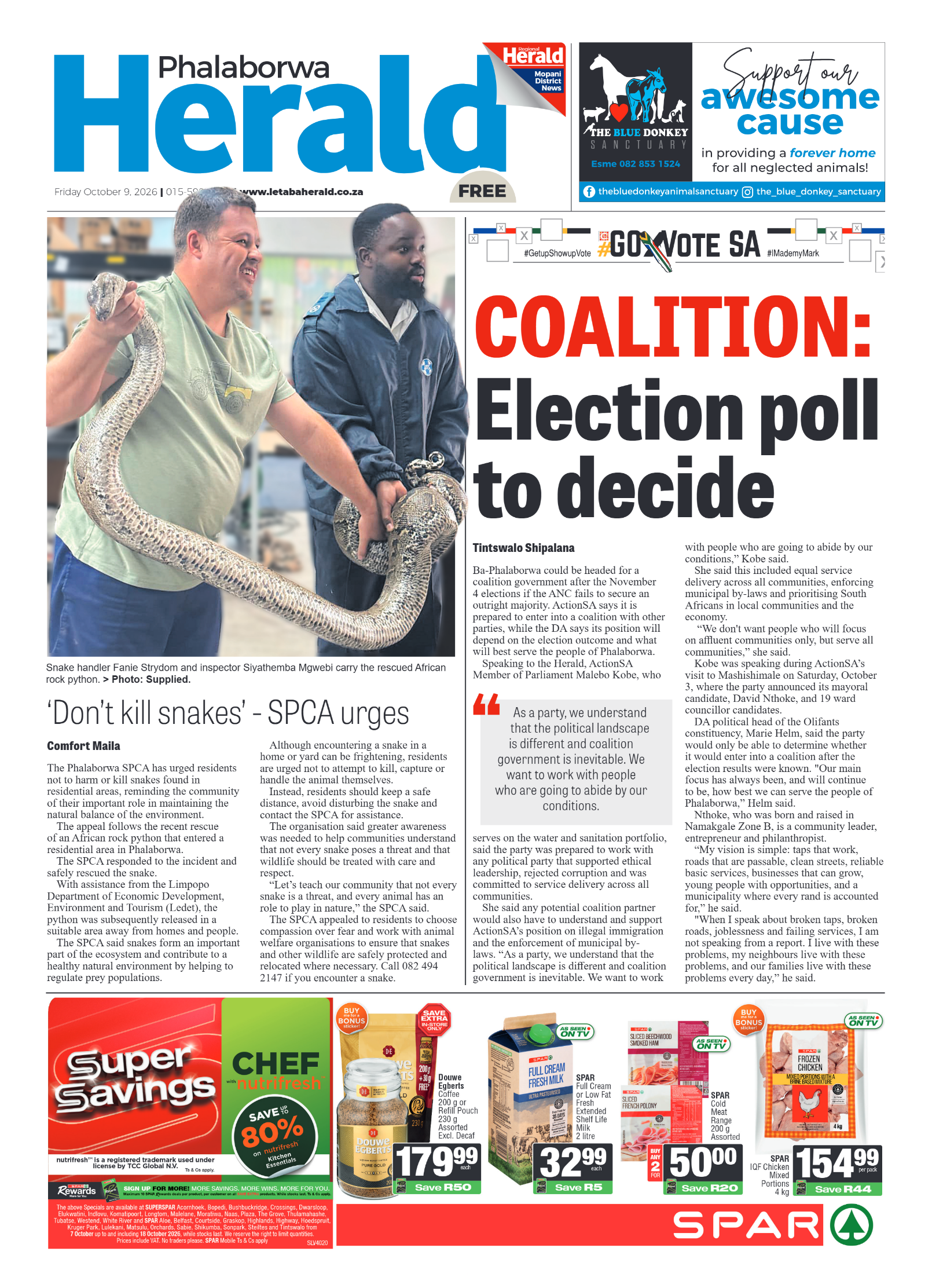 Phalaborwa Herald 9 October 2026 page 1